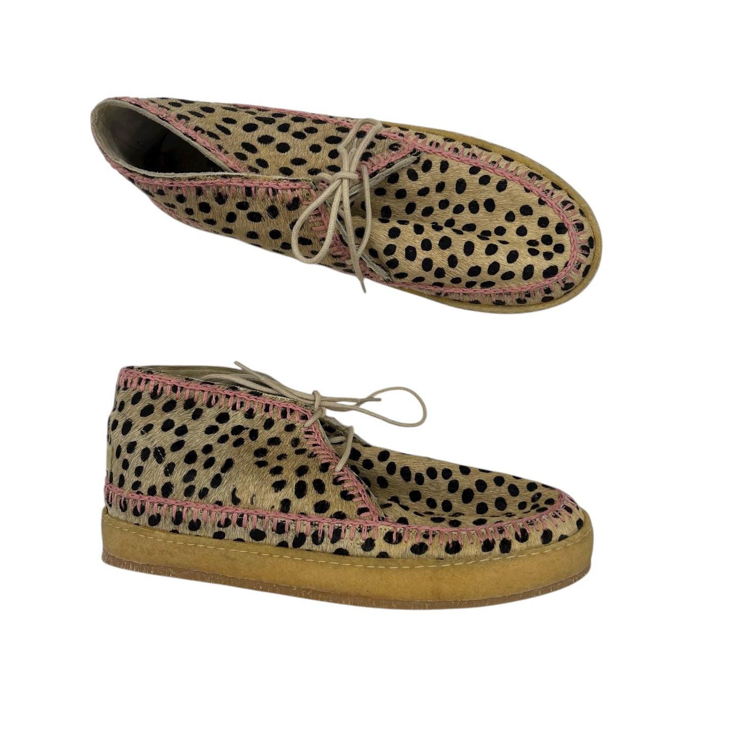 Boots Ankle Flats By Cmb In Animal Print, Size:10