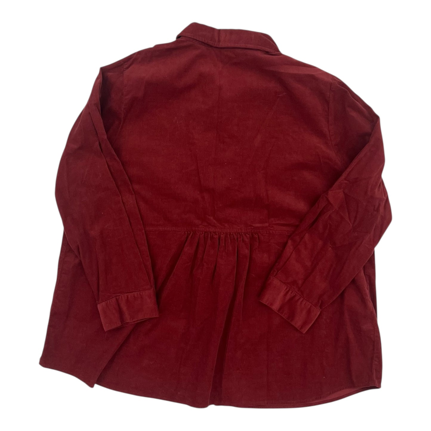 Blouse Ls By Cj Banks In Red, Size:2X
