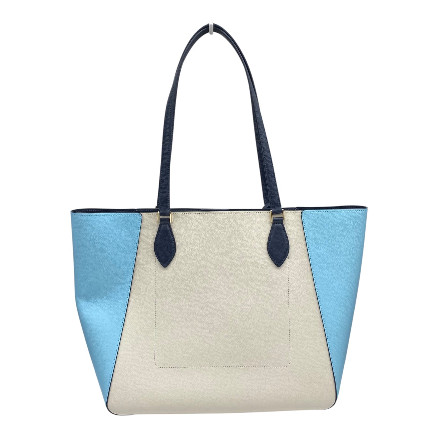 Handbag Designer By Kate Spade In Blue & Cream, Size:Large