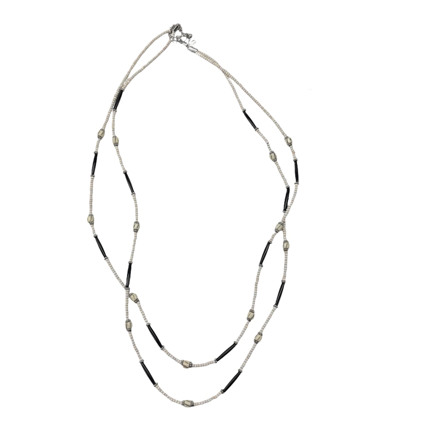 Necklace Layered By Chicos In Black & Cream
