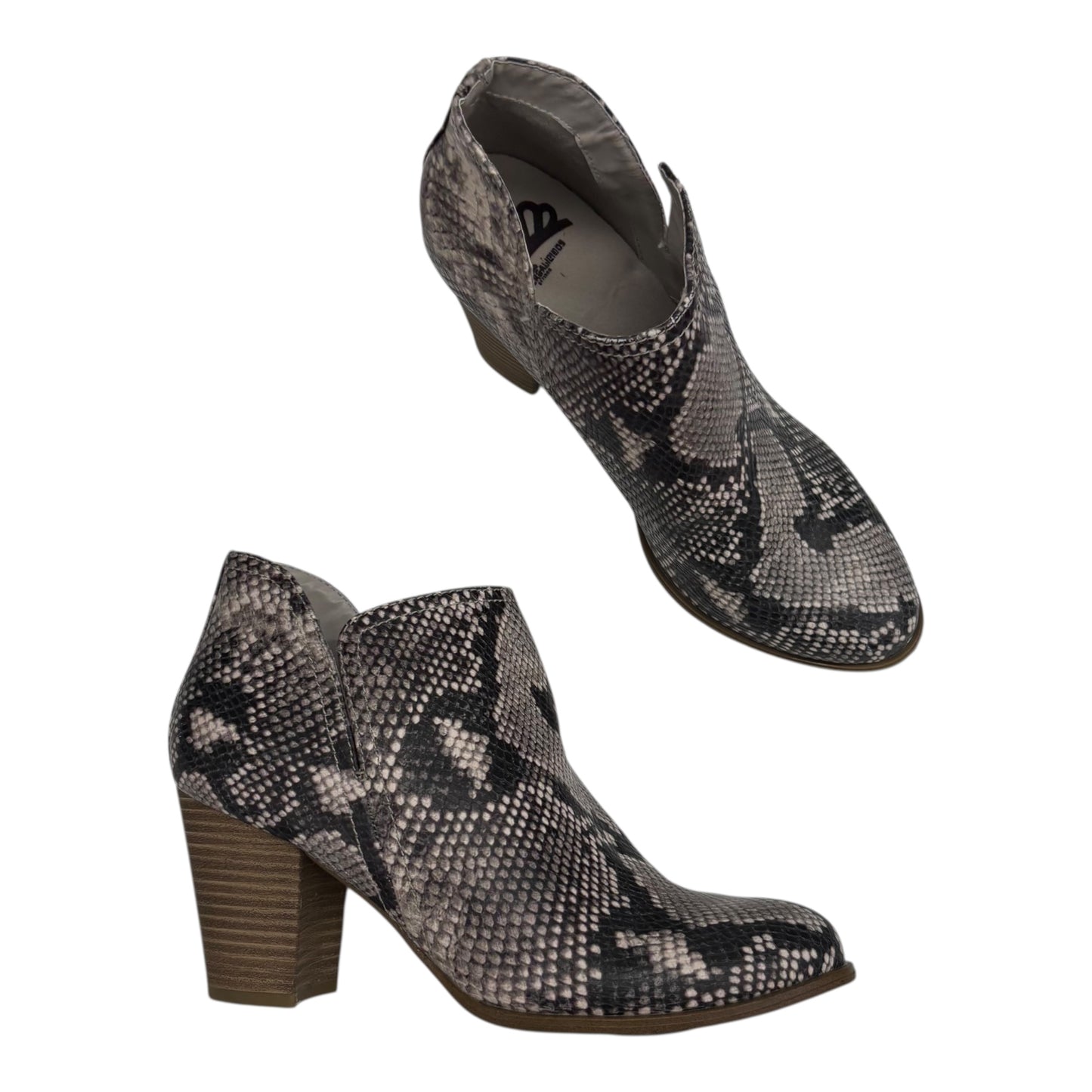 Boots Ankle Heels By Fergalicious In Snakeskin Print, Size:8