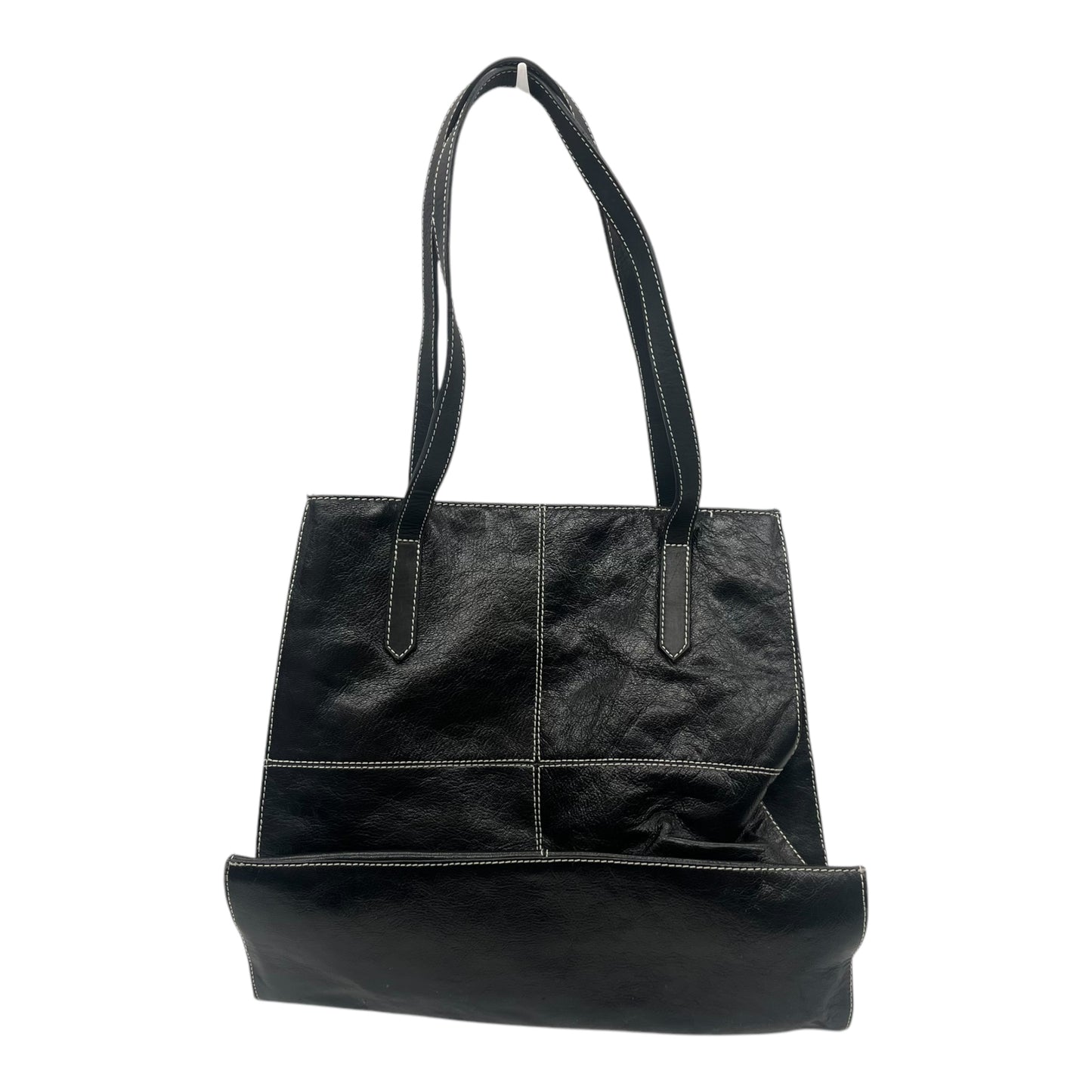 Handbag Leather By Clothes Mentor In Brown, Size:Large