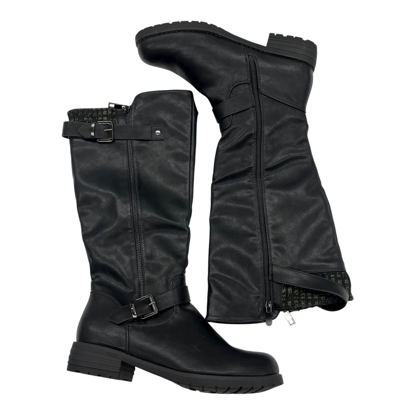 Boots Knee Flats By Dream Pairs In Black, Size:9.5