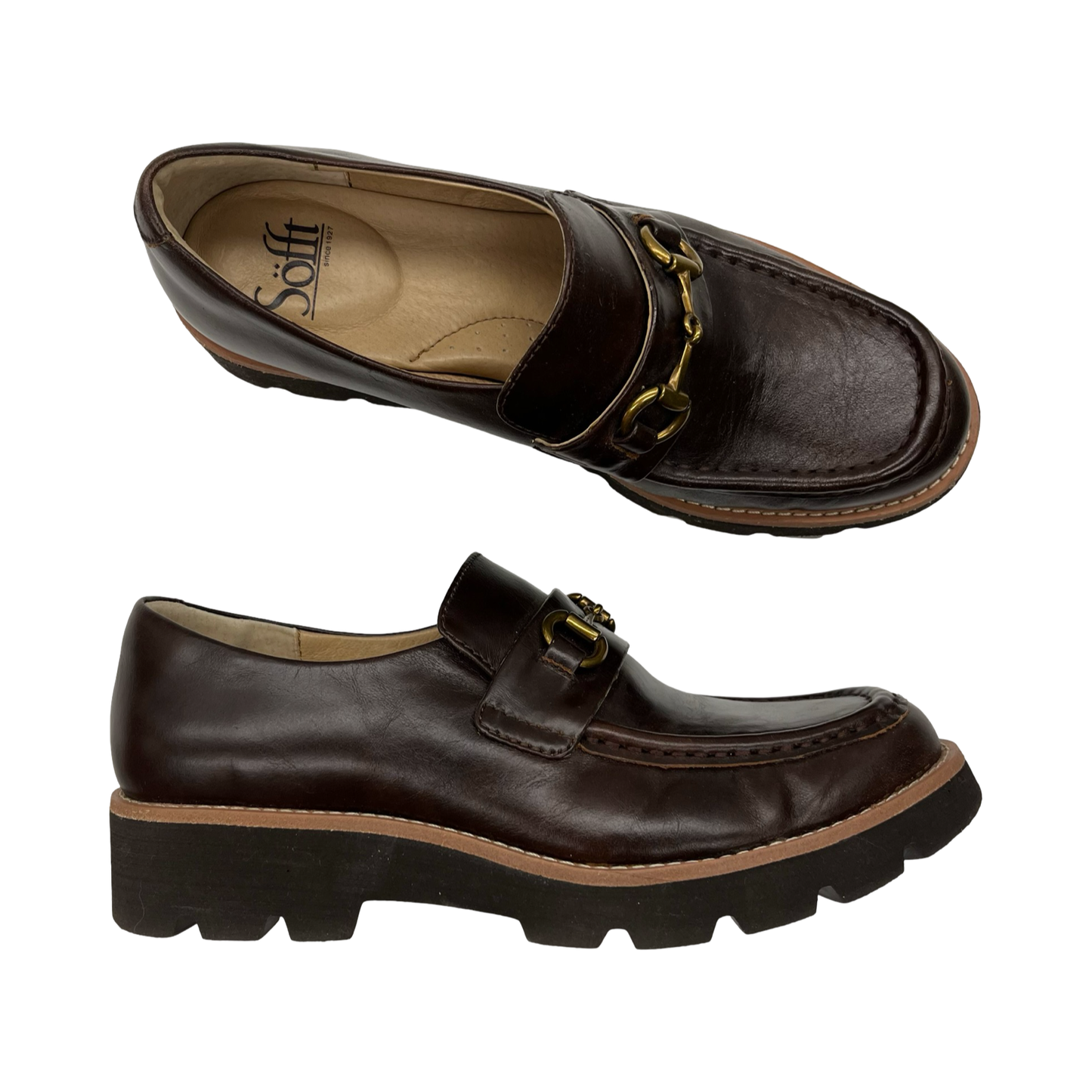 Shoes Flats By Sofft In Brown, Size:6.5
