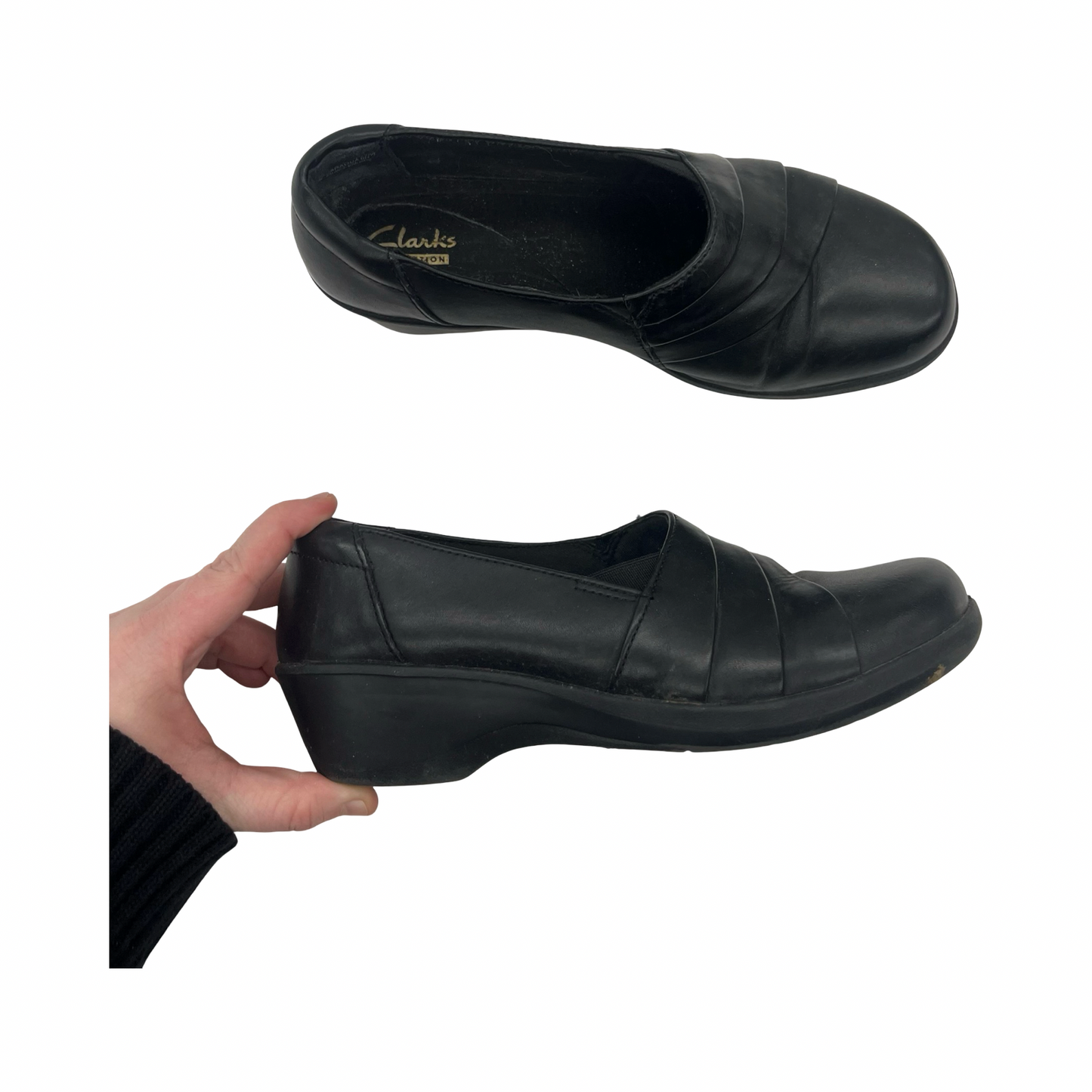 Shoes Heels Block By Clarks In Black, Size:7.5