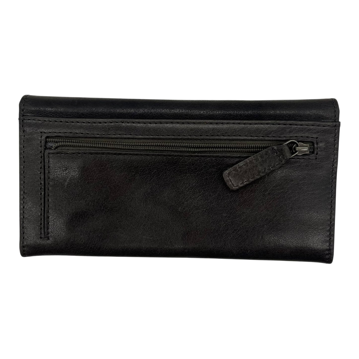 Wallet Leather By Clothes Mentor In Grey, Size:Medium