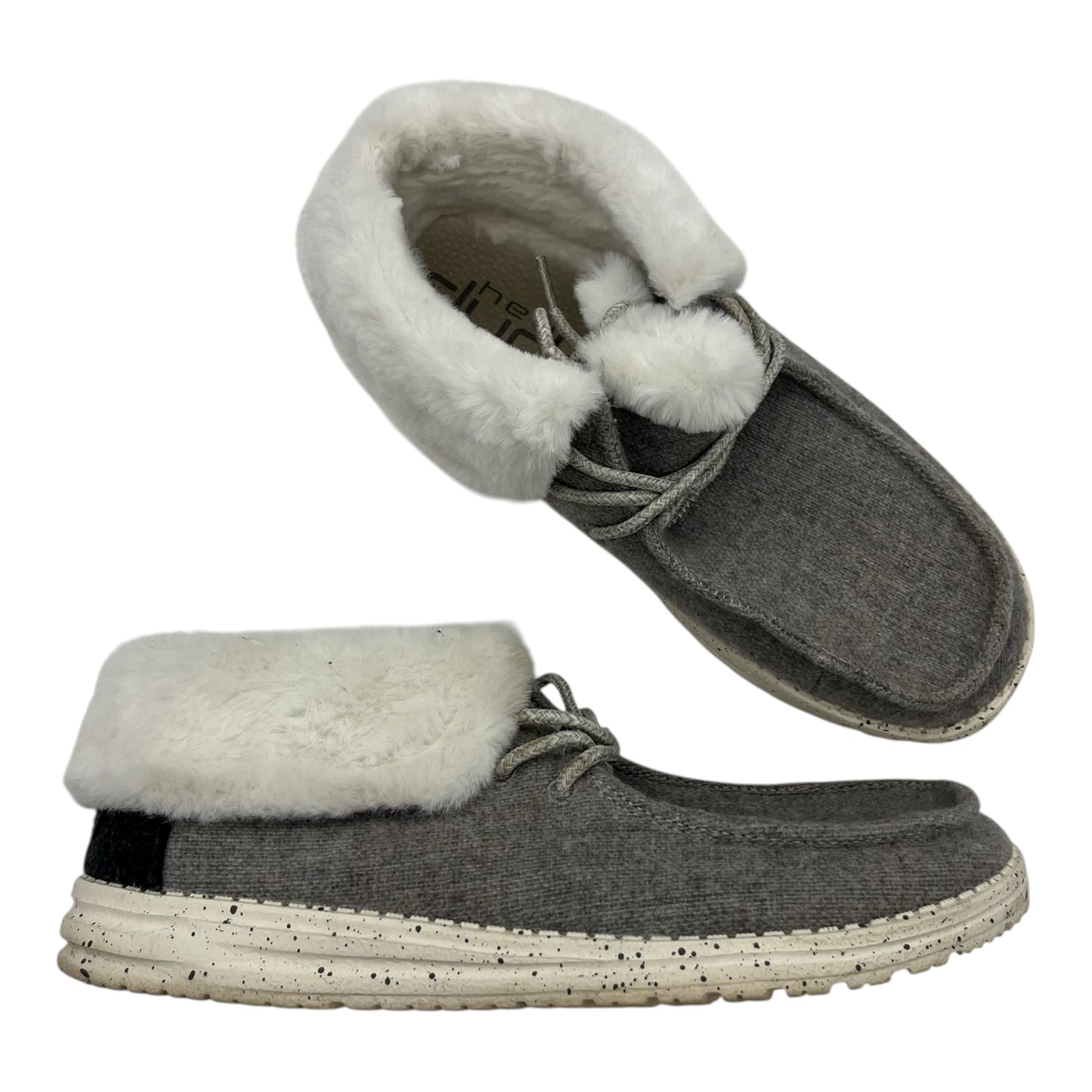 Shoes Flats By Hey Dude In Grey, Size:7