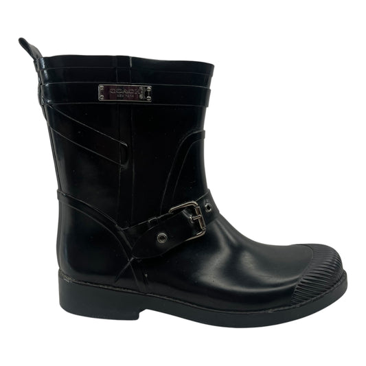 Boots Designer By Coach In Black, Size:7