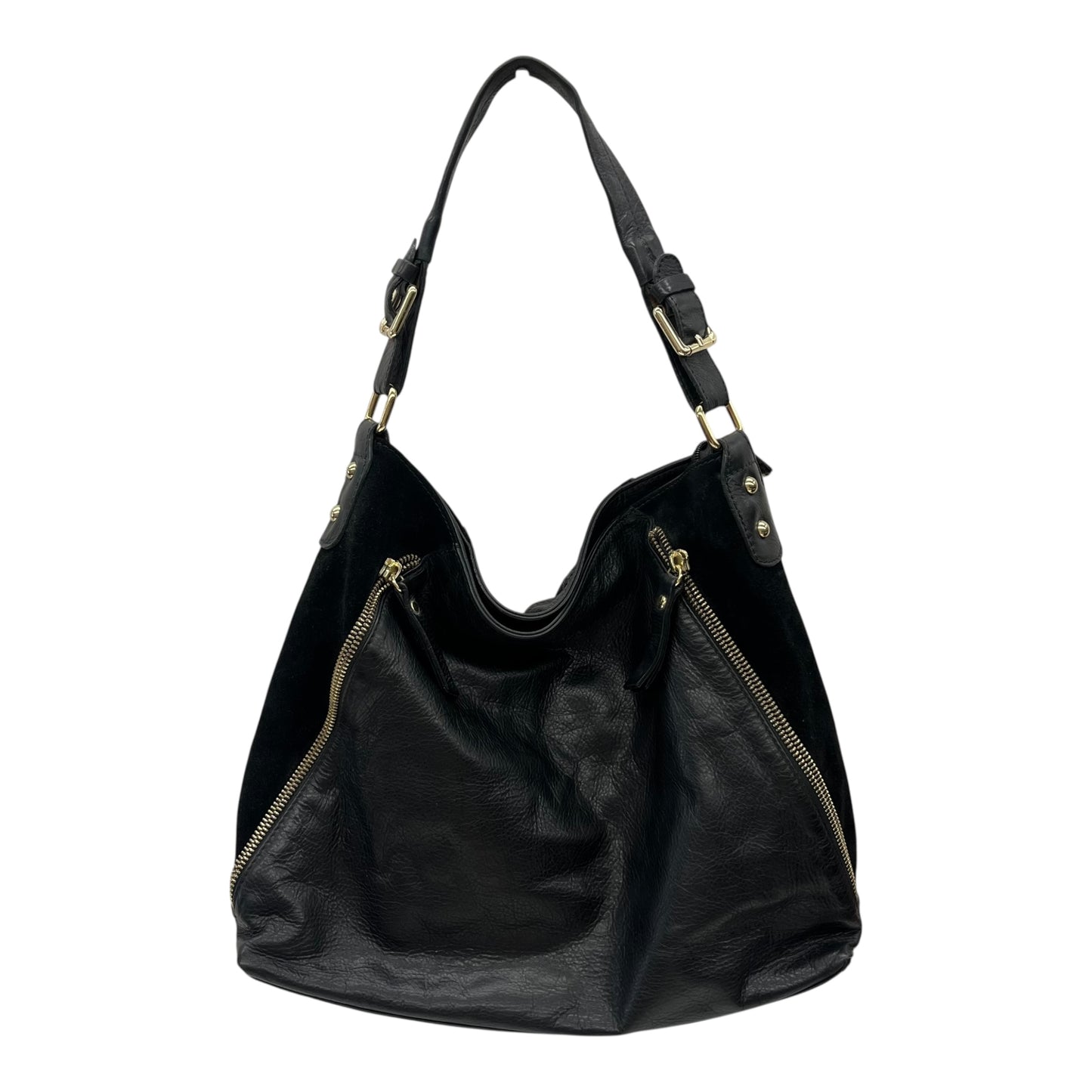 Handbag Leather By Clothes Mentor In Black, Size:Medium
