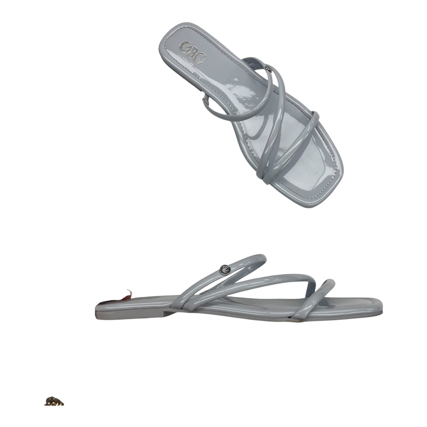 Sandals Flats By Clothes Mentor In Grey, Size:11