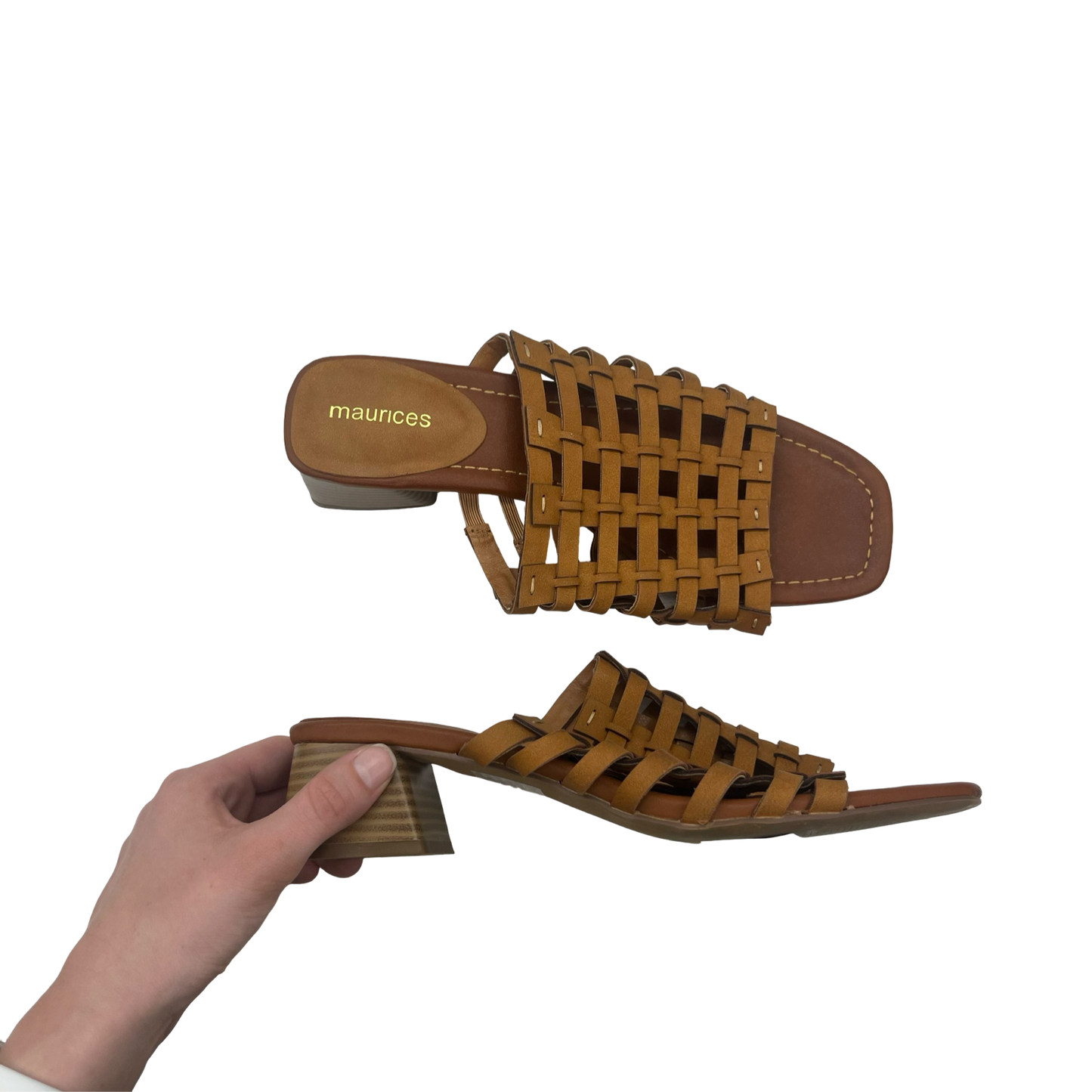 Sandals Heels Block By Maurices In Brown, Size:8.5