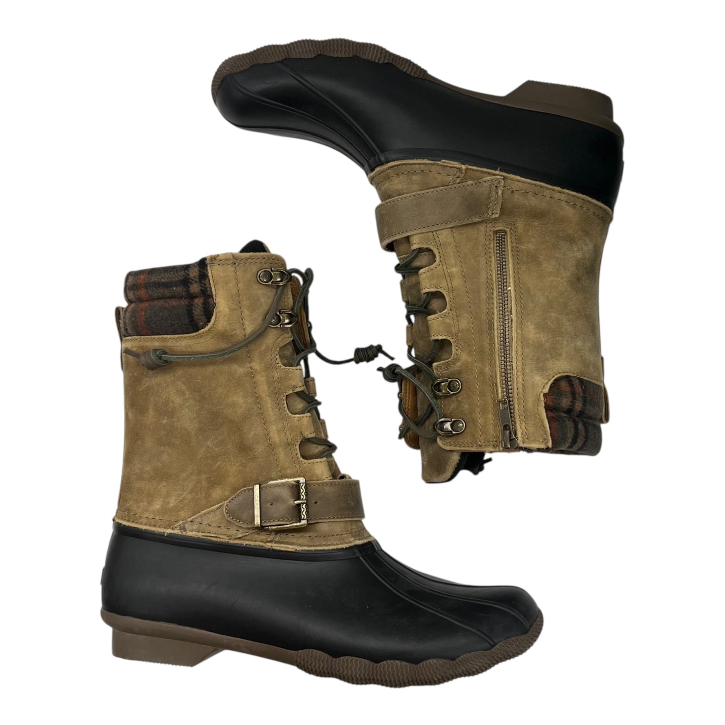 Boots Snow By Sperry In Black & Tan, Size:11