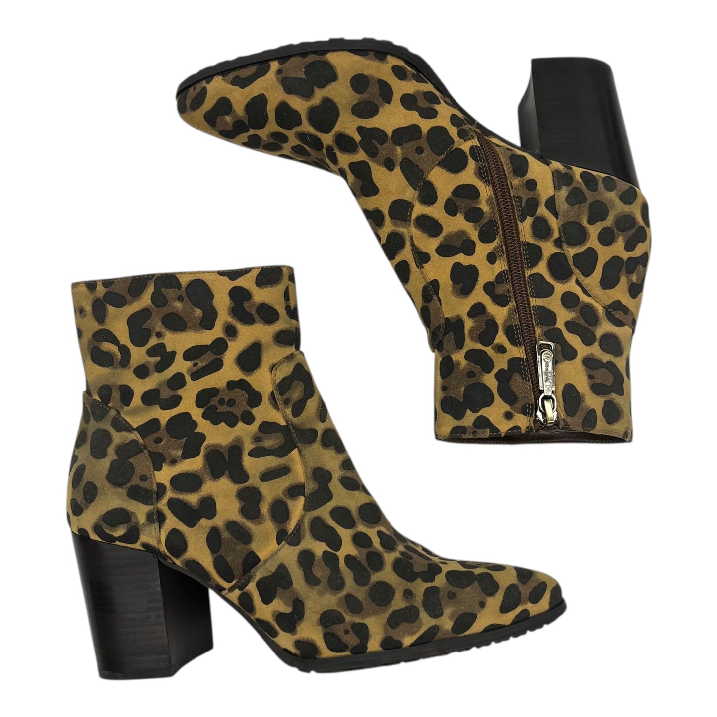 Boots Ankle Heels By Blondo In Animal Print, Size:8