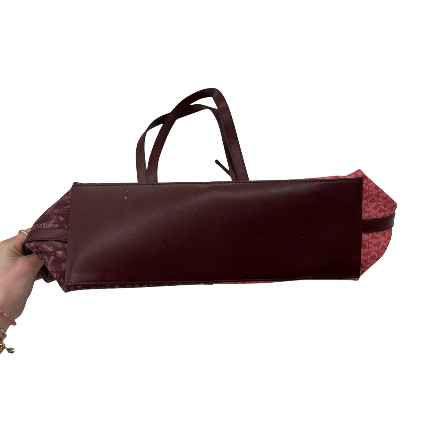 Handbag Designer By Michael Kors In Orange & Red, Size:Medium
