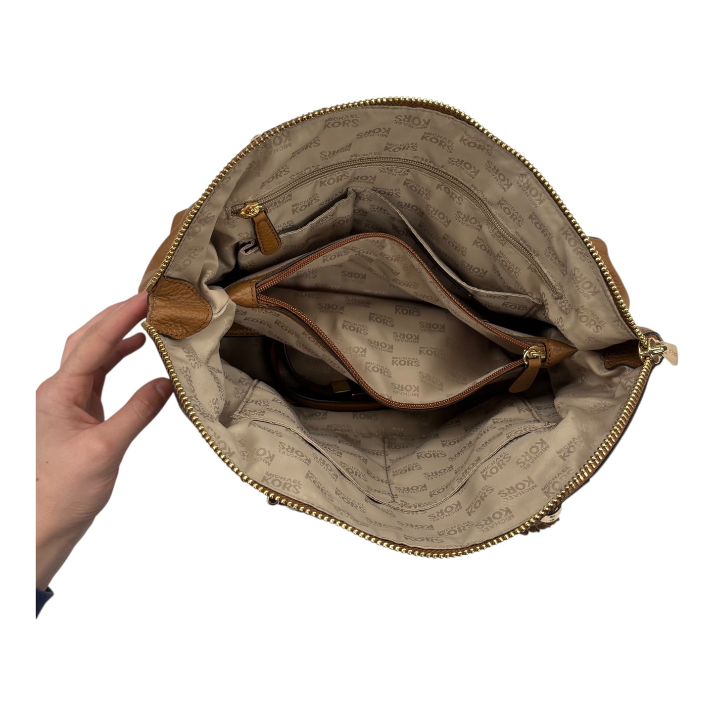 Handbag Designer By Michael Kors In Brown, Size:Medium