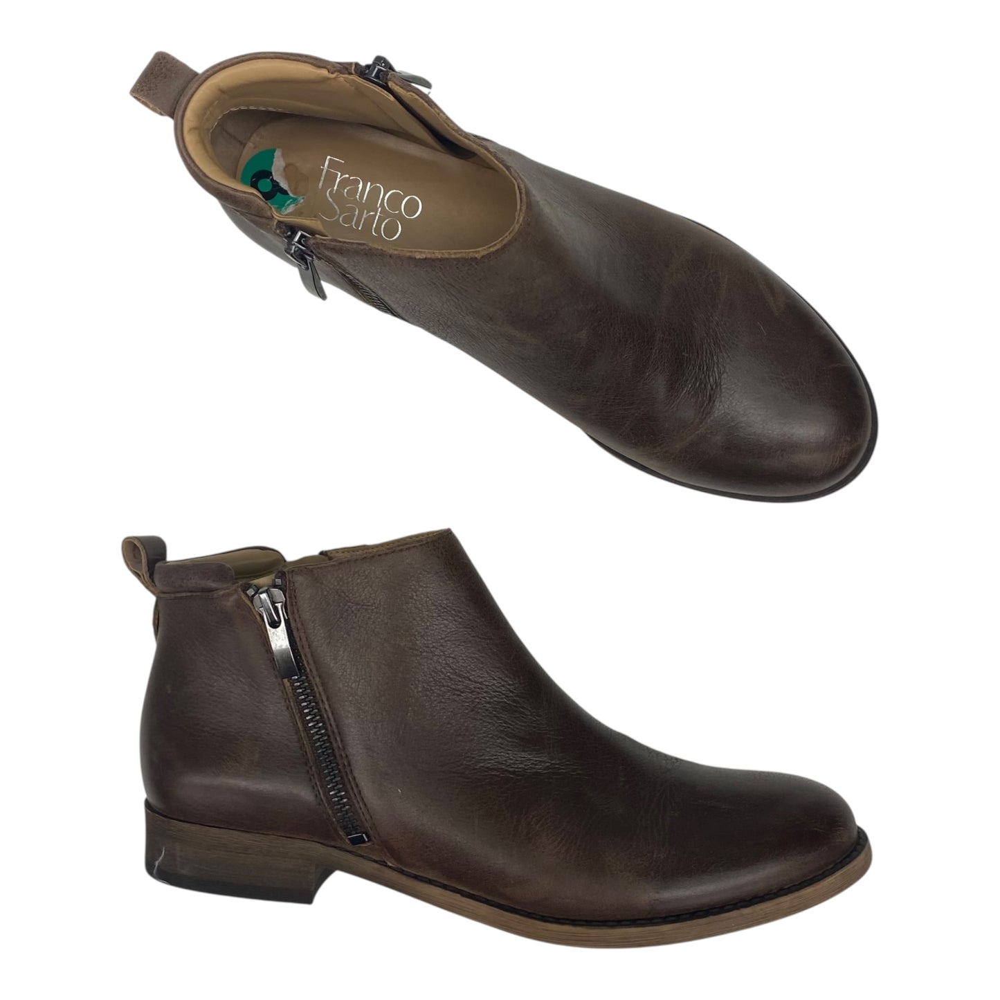 Boots Ankle Flats By Franco Sarto In Brown, Size:8