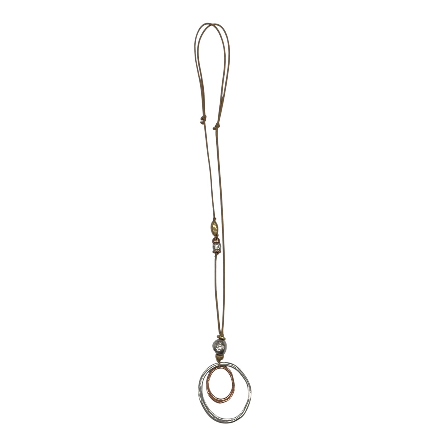 Necklace Statement By Clothes Mentor In Brown & Silver