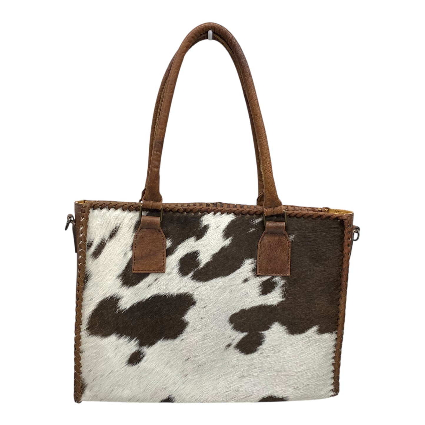 Handbag Leather By Clothes Mentor In Brown, Size:Large