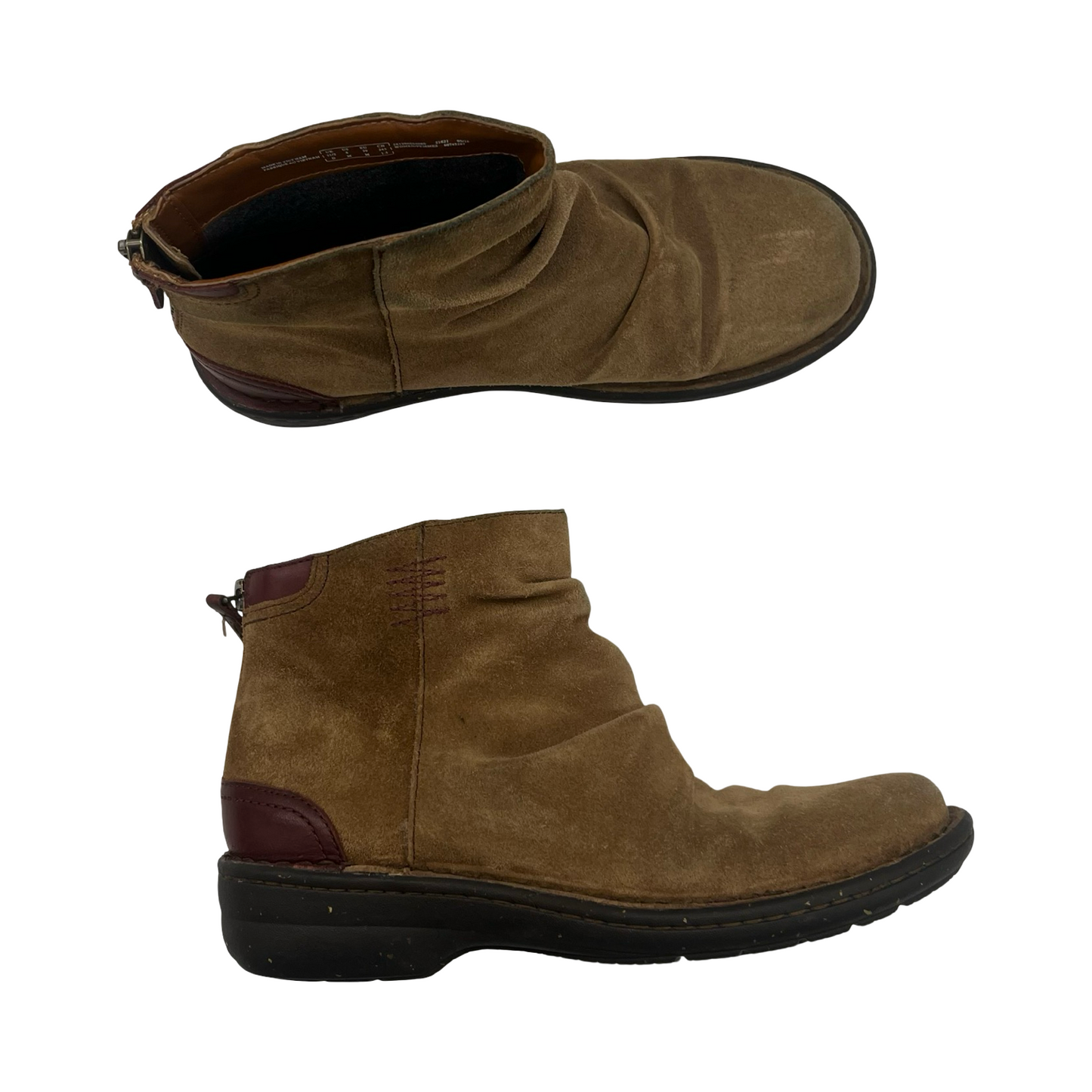 Boots Ankle Flats By Clarks In Brown, Size:8