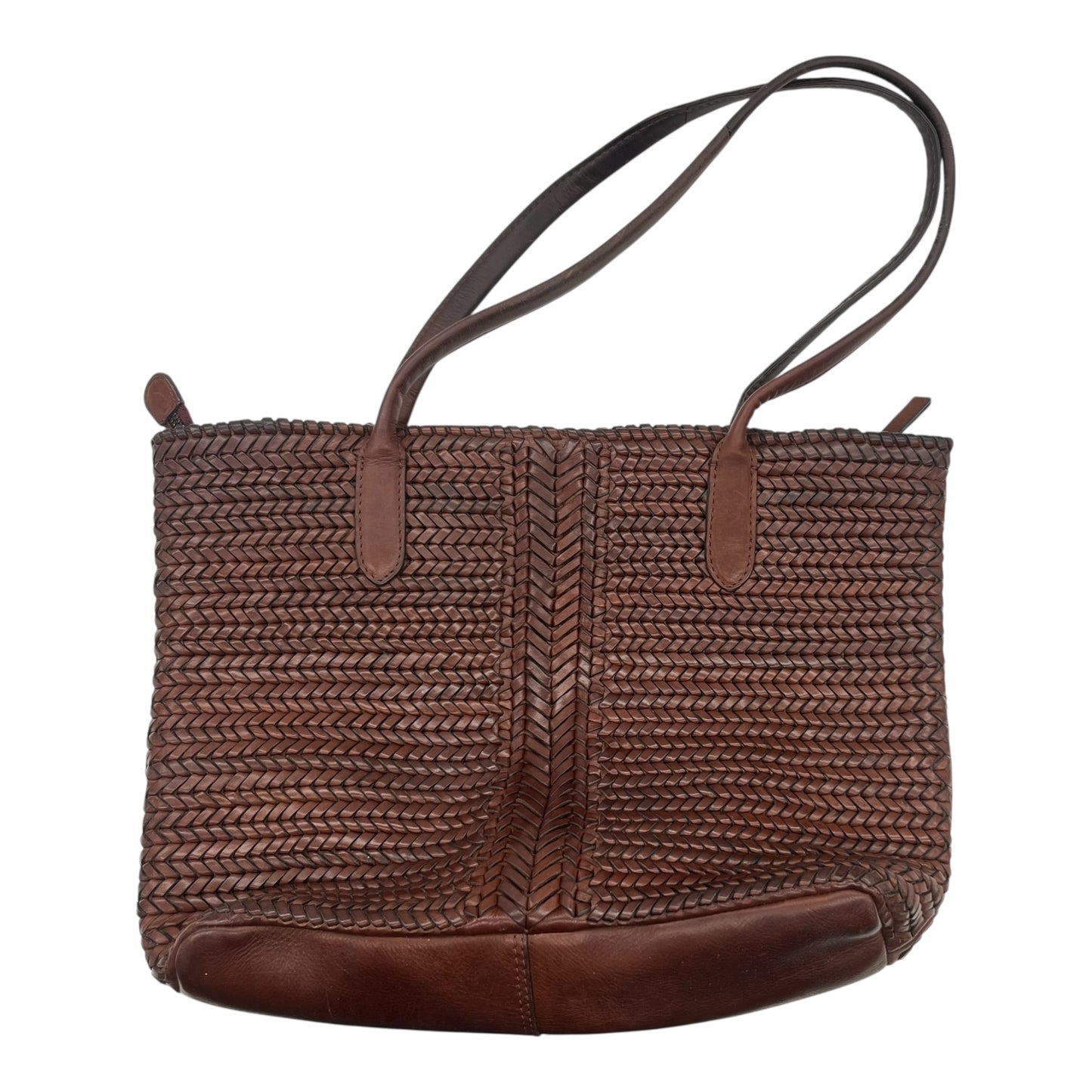 Handbag Leather By Clothes Mentor In Brown, Size:Medium