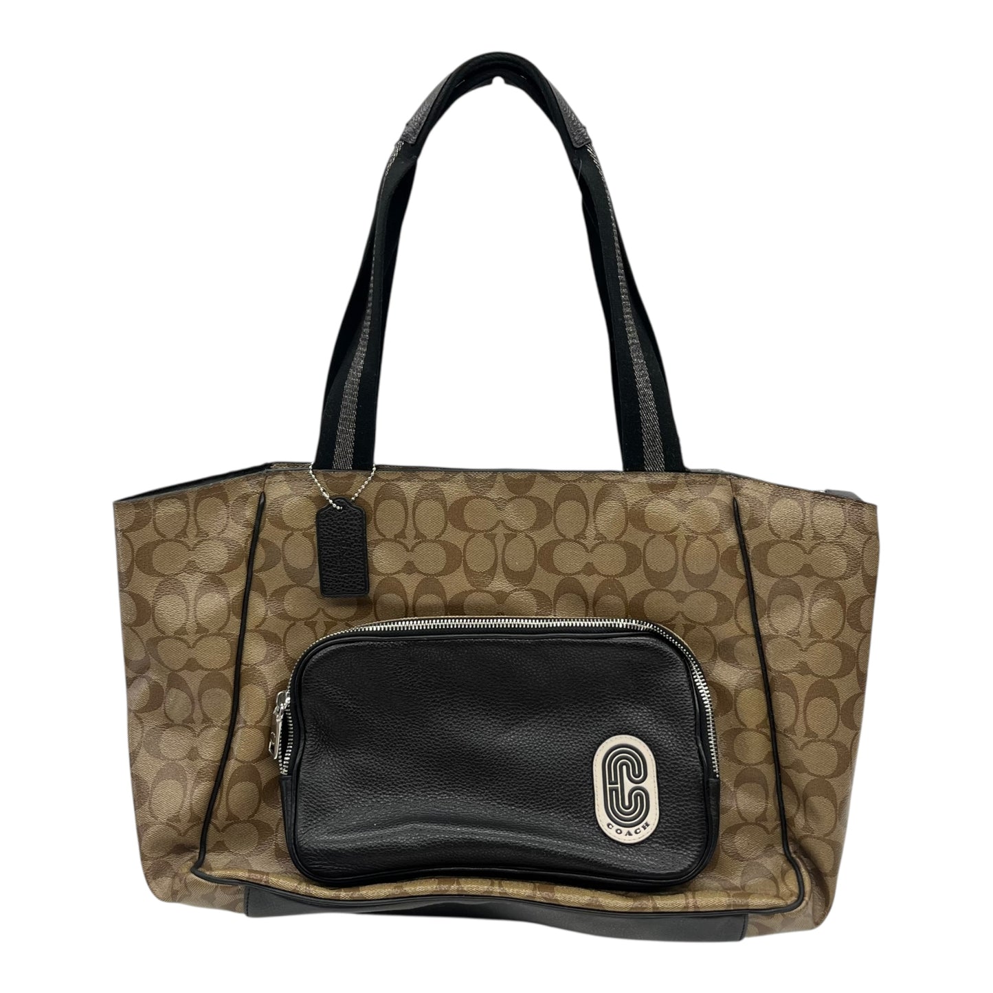 Handbag Designer By Coach In Black & Brown, Size:Large