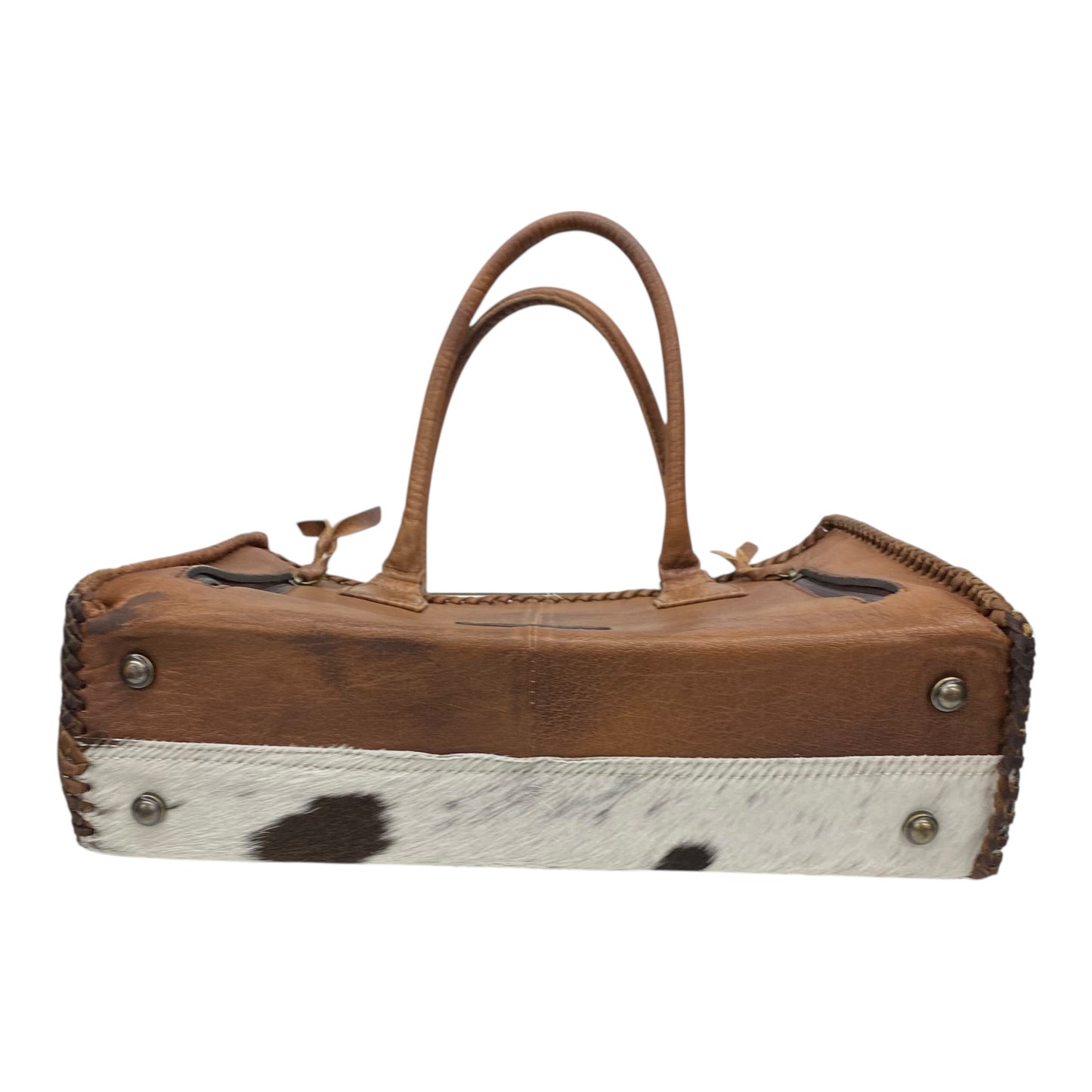Handbag Leather By Clothes Mentor In Brown, Size:Large