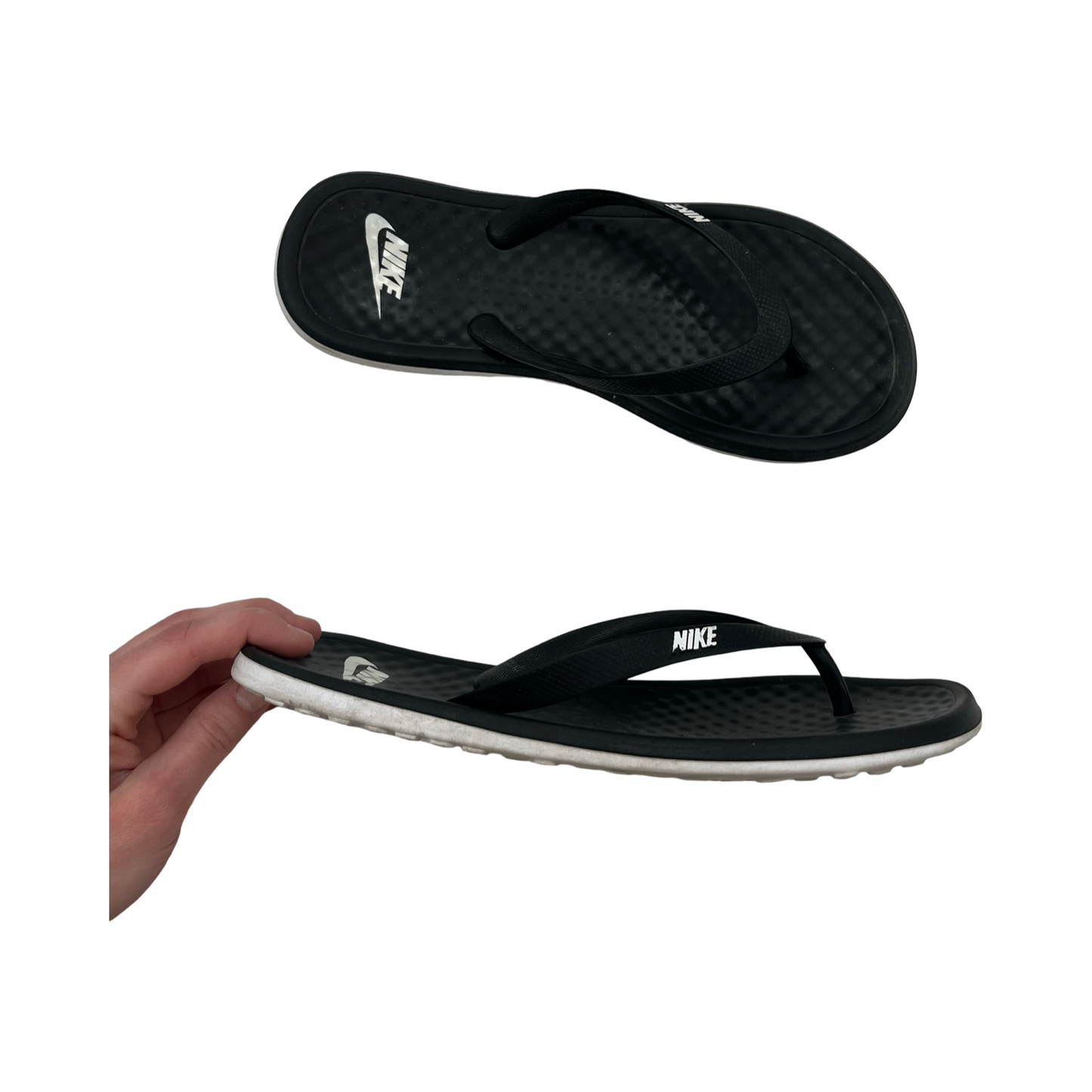 Sandals Flip Flops By Nike In Black, Size:8