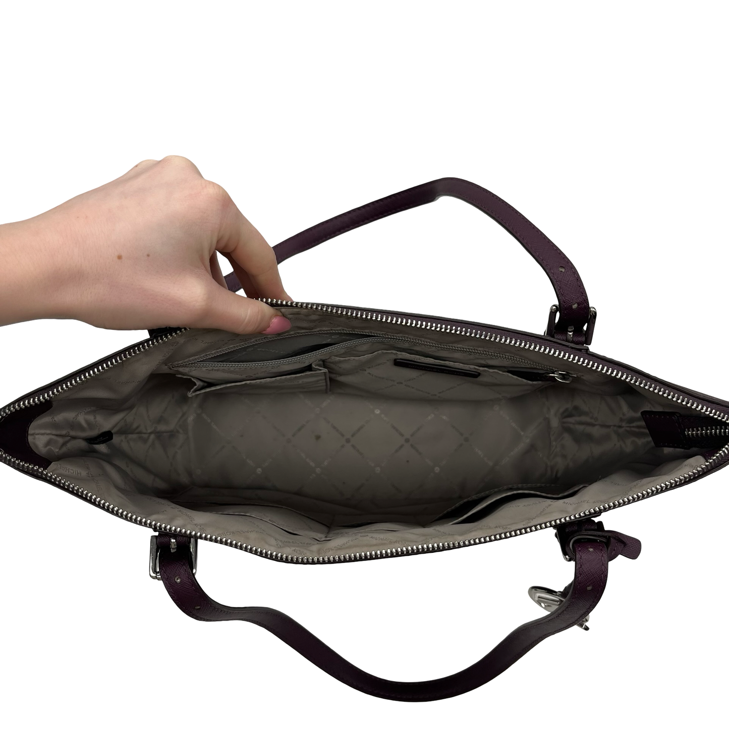 Handbag Designer By Michael Kors In Purple, Size:Large