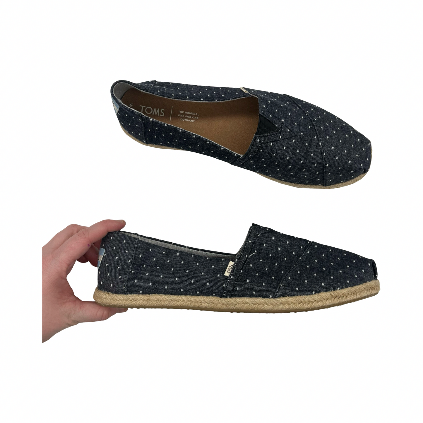 Shoes Flats By Toms In Blue & Tan, Size:11