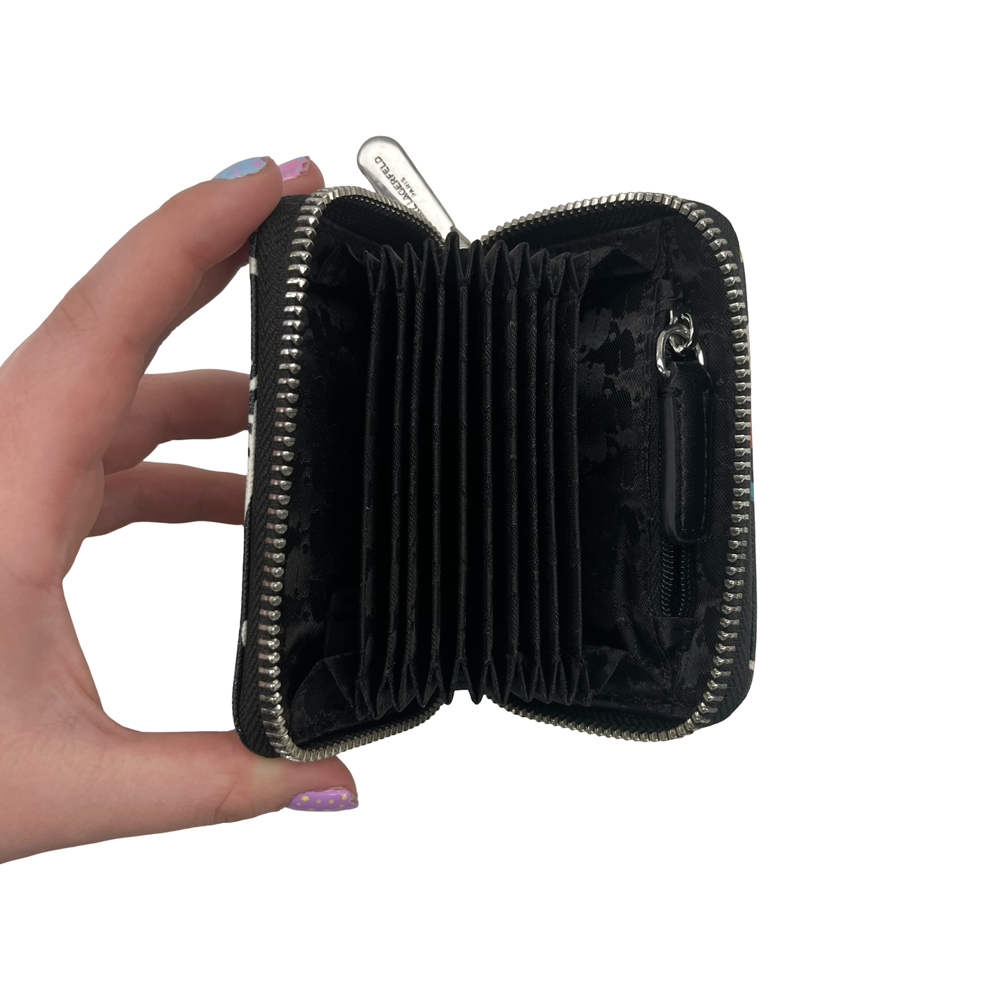 Wallet Designer By Karl Lagerfeld In Black & Cream, Size:Small