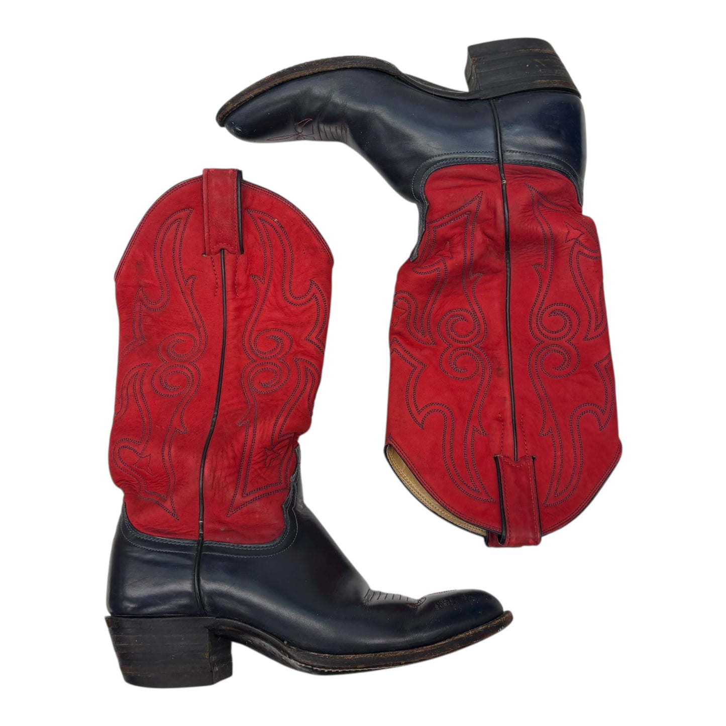 Boots Western By Justin In Blue & Red, Size:6