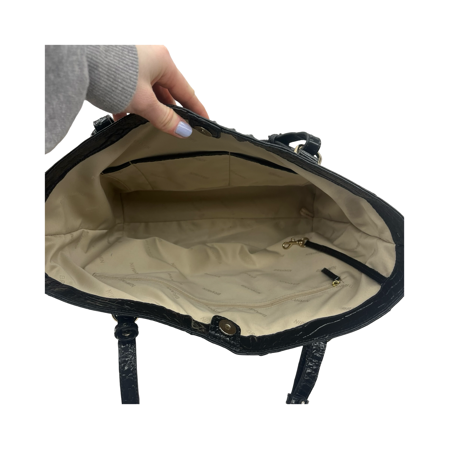 Handbag Designer By Brahmin In Black, Size:Large