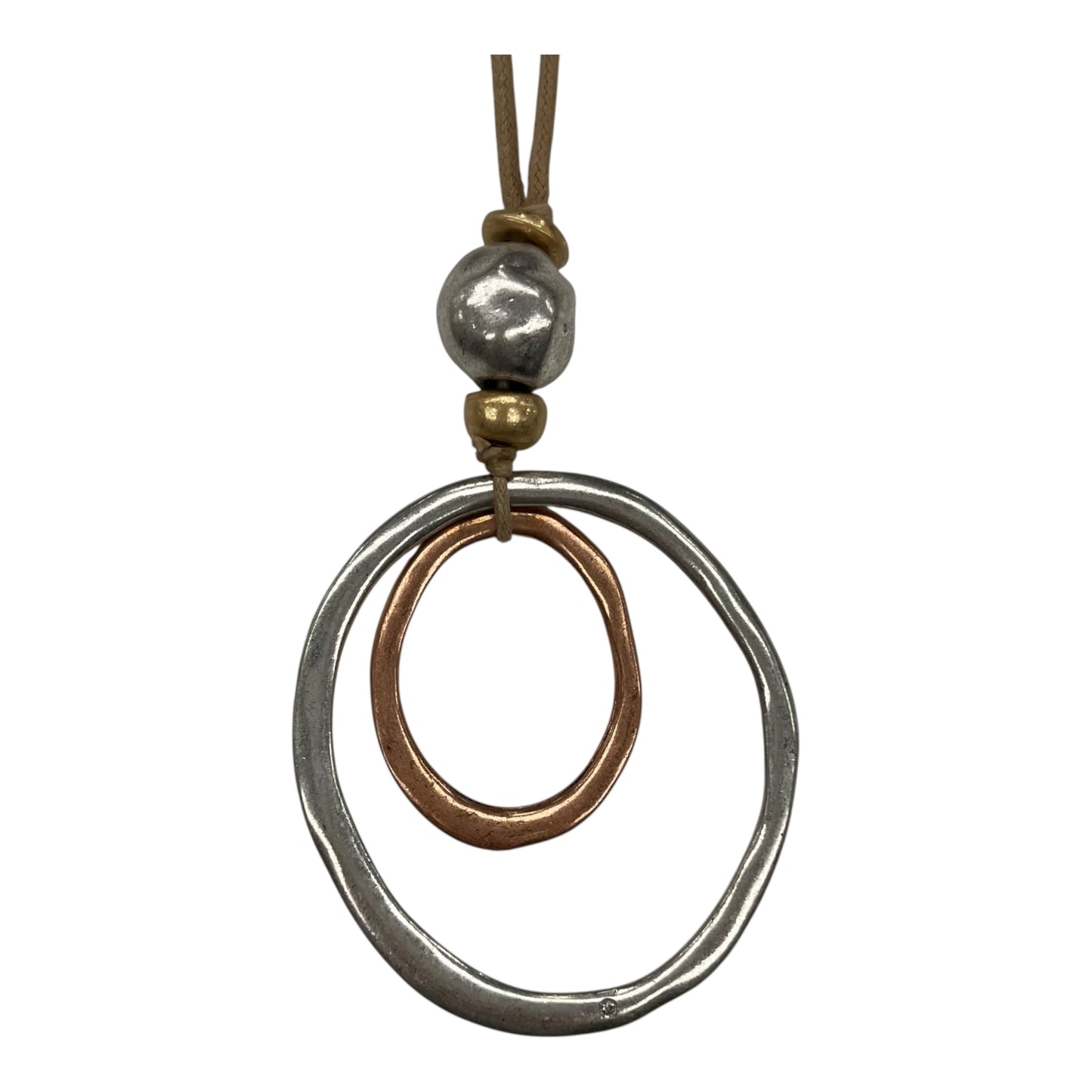 Necklace Statement By Clothes Mentor In Brown & Silver