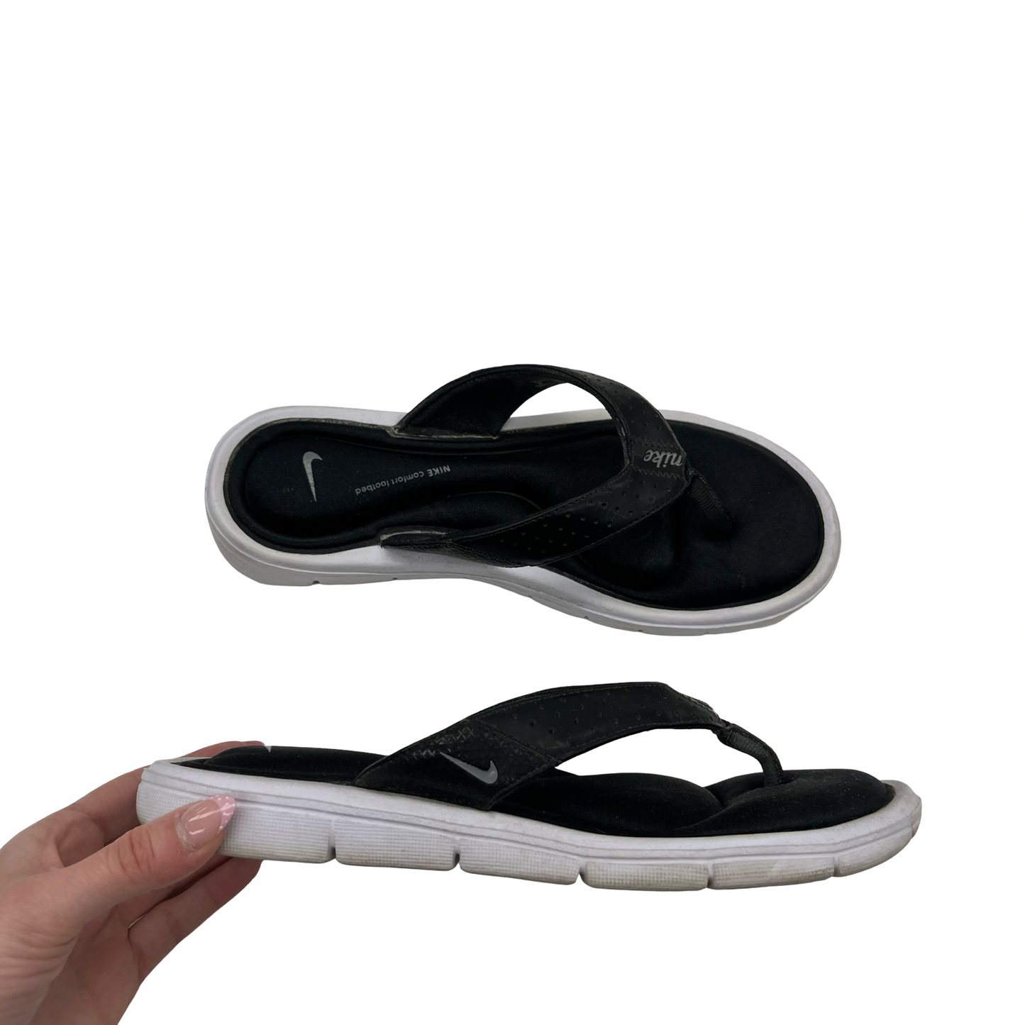 Sandals Flip Flops By Nike In Black, Size:8