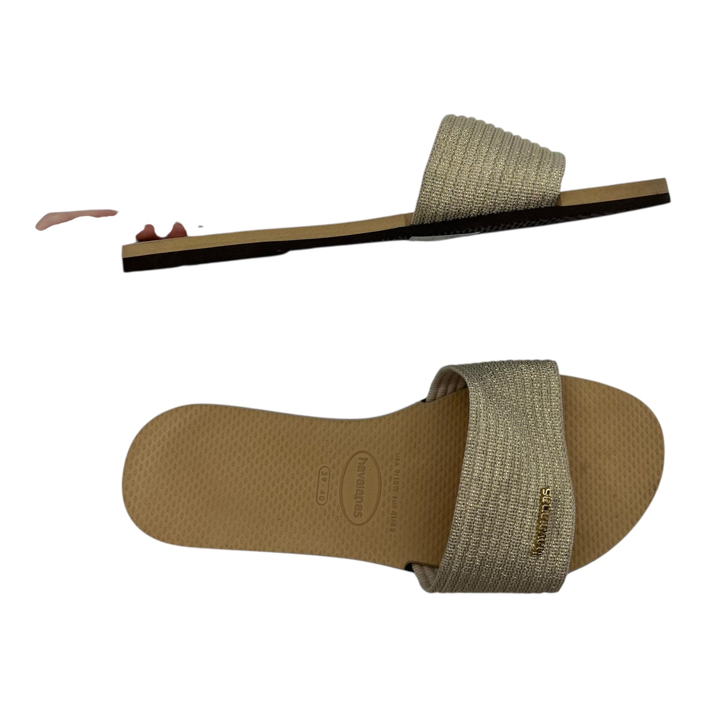 Sandals Flats By Havaianas In Gold, Size:9