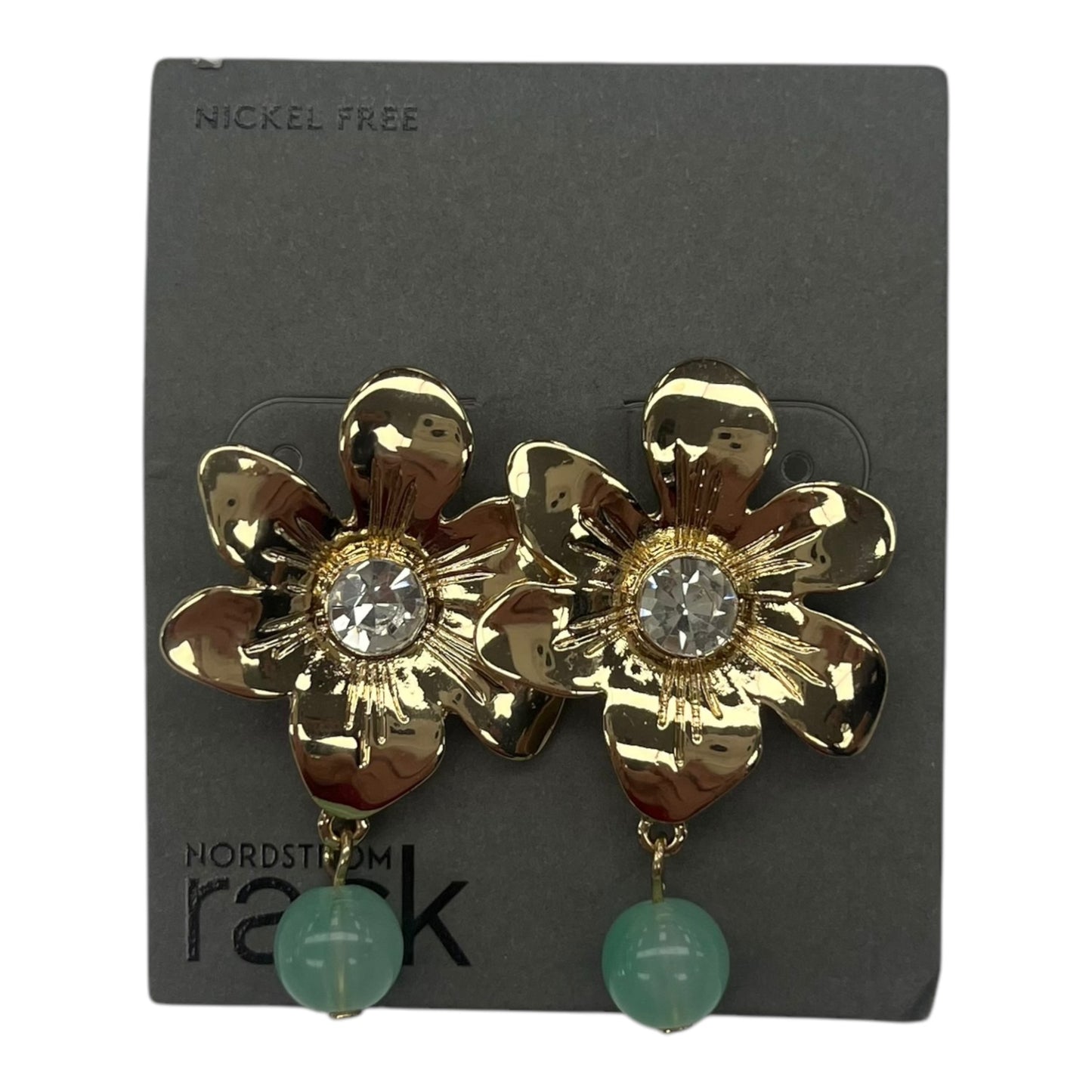 Earrings Dangle/Drop By Cmf In Gold & Green