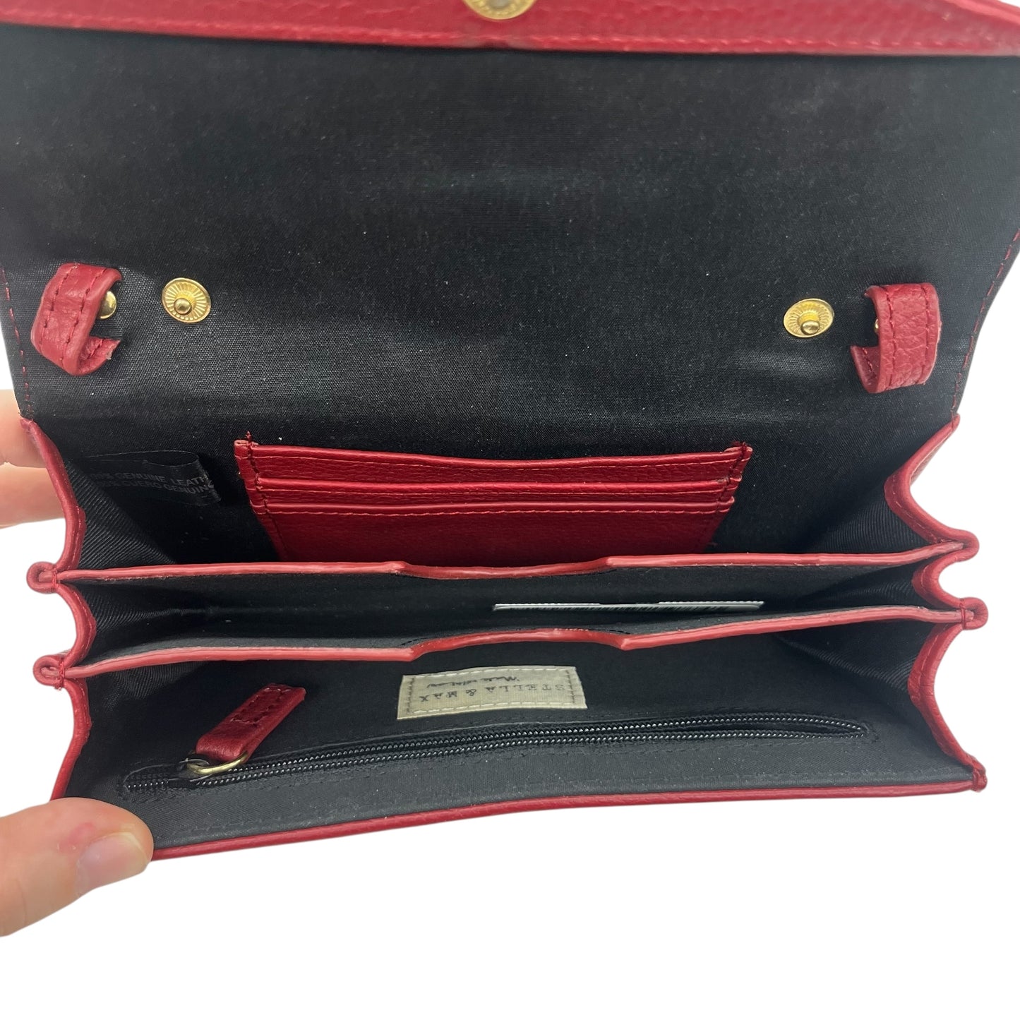 Wallet Leather By Clothes Mentor In Red, Size:Medium