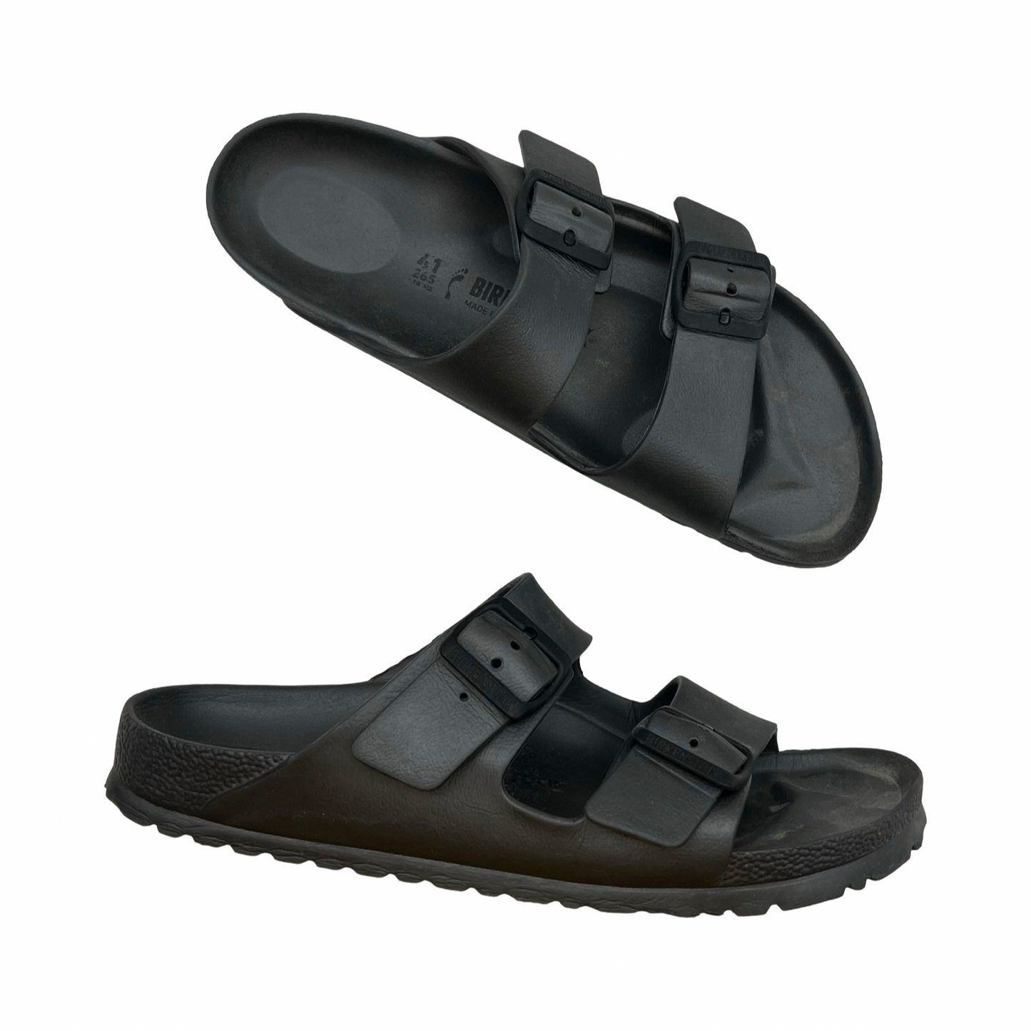 Sandals Flats By Birkenstock In Silver, Size:10