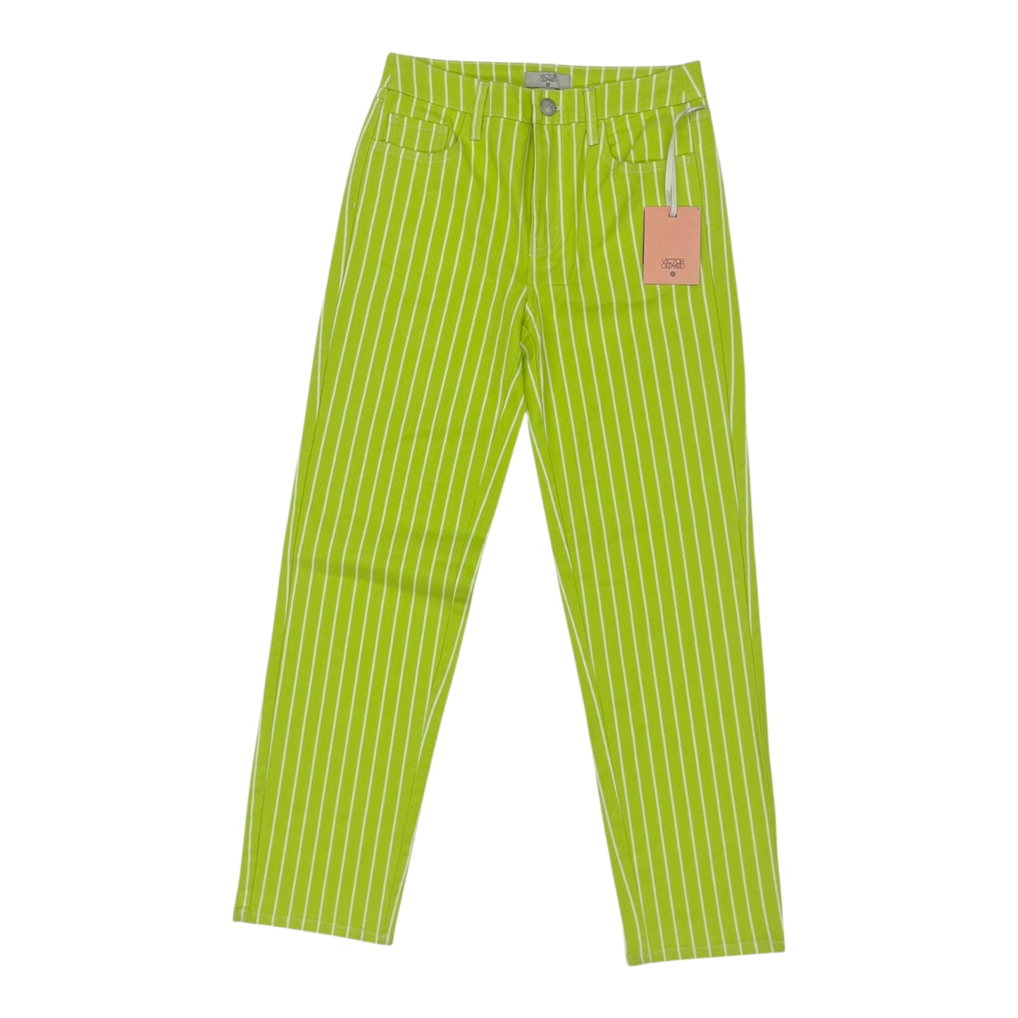 Jeans Straight By Clothes Mentor In Green & White, Size:2