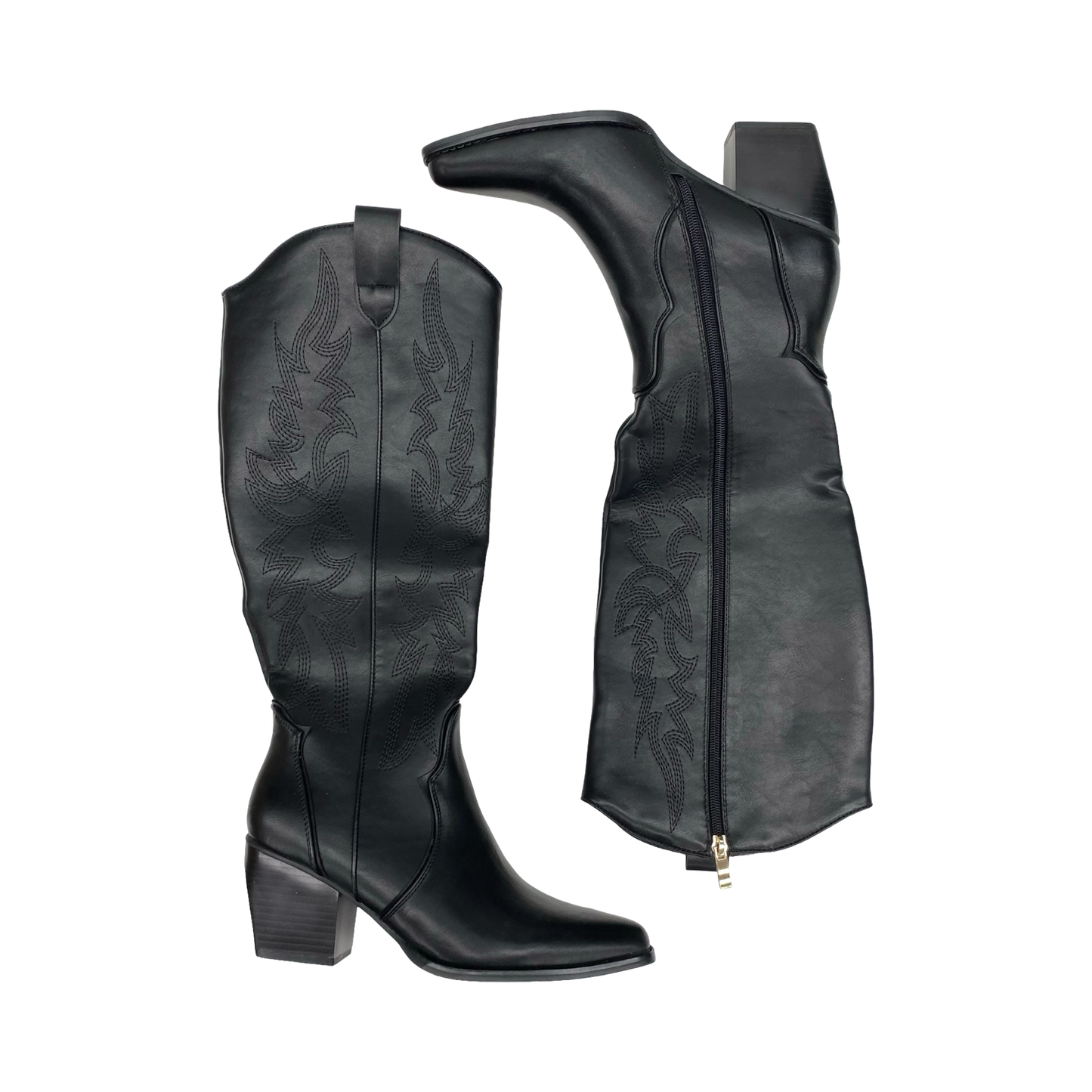 Boots Knee Heels By Dream Pairs In Black, Size:8