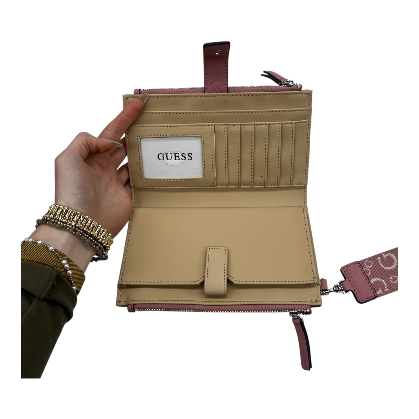 Wristlet By Guess In Pink, Size:Medium