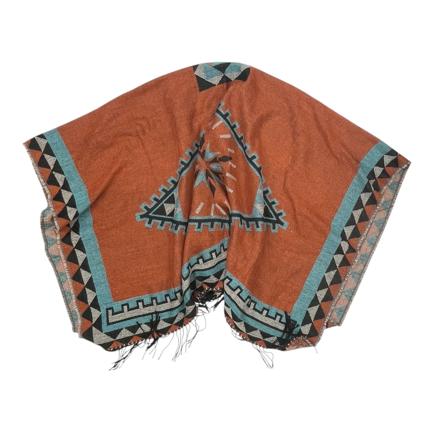 Shawl By Clothes Mentor In Blue & Orange, Size:M