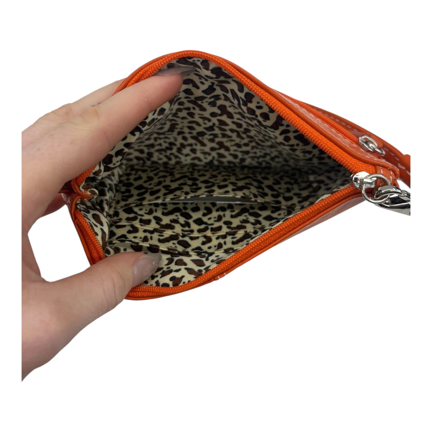 Wristlet Leather By Clothes Mentor In Orange, Size:Small