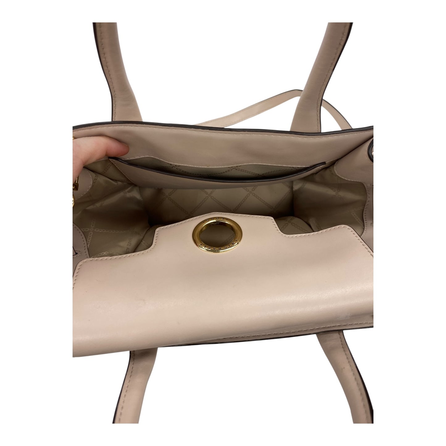 Handbag Designer By Michael Kors In Cream, Size:Medium