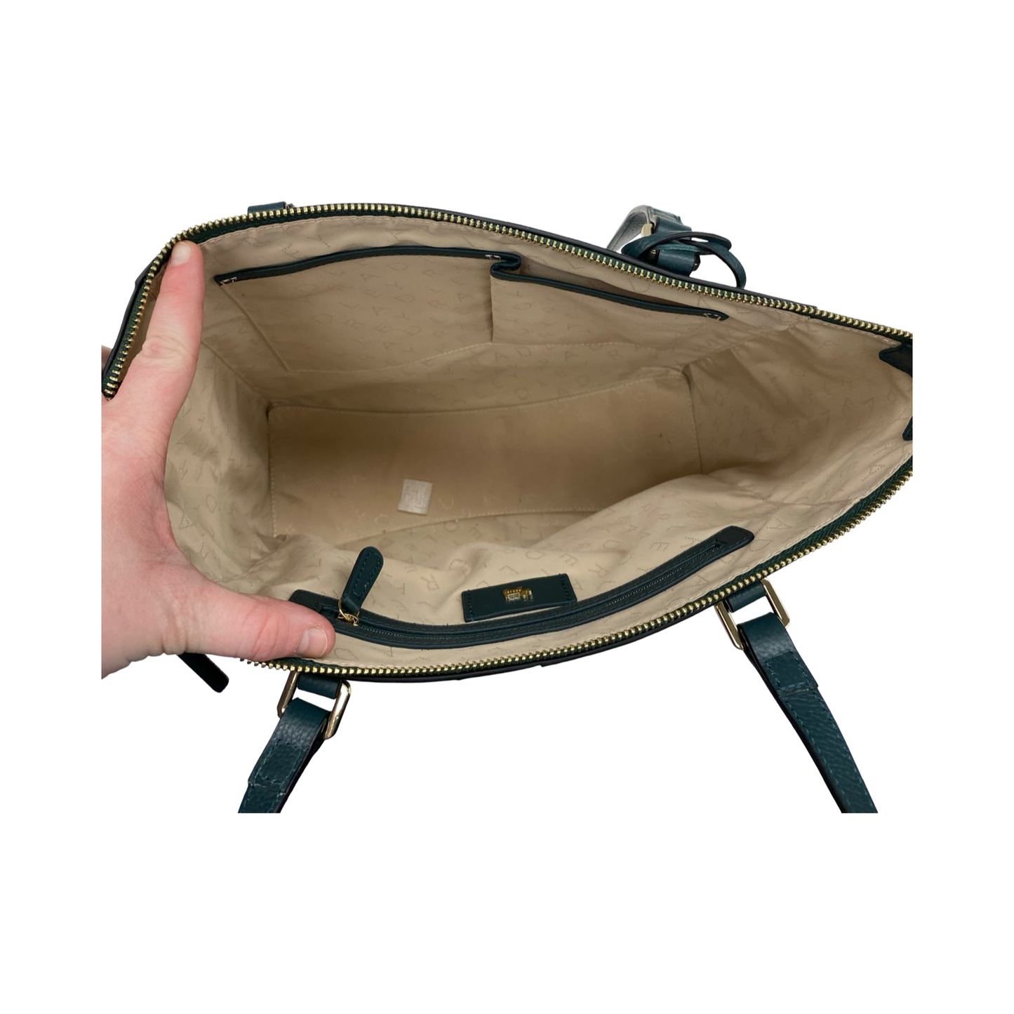 Handbag Leather By Radley London In Green, Size:Medium