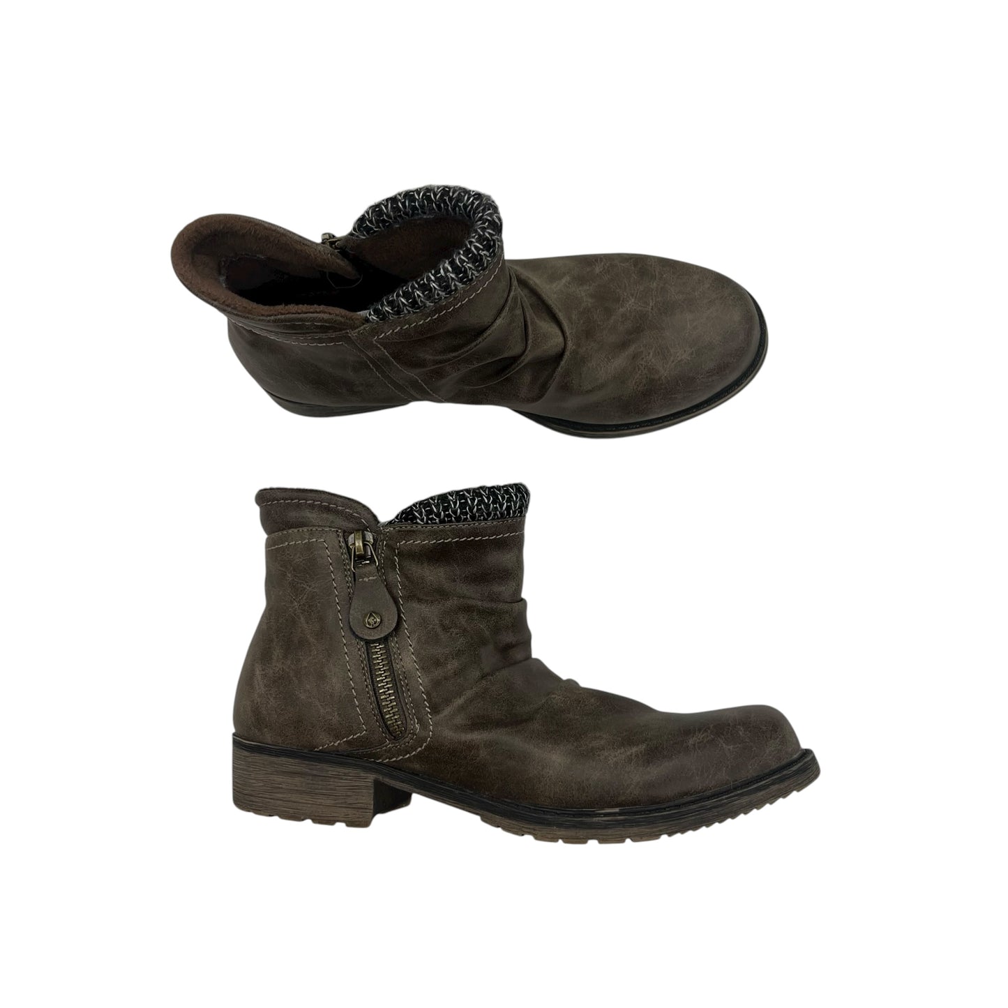 Boots Ankle Flats By Sporto In Brown, Size:6.5