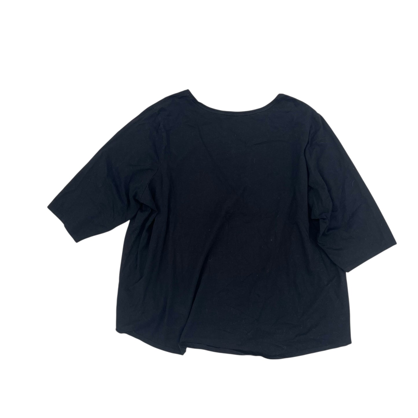 Top 3/4 Sleeve Basic By Clothes Mentor In Black, Size:4X