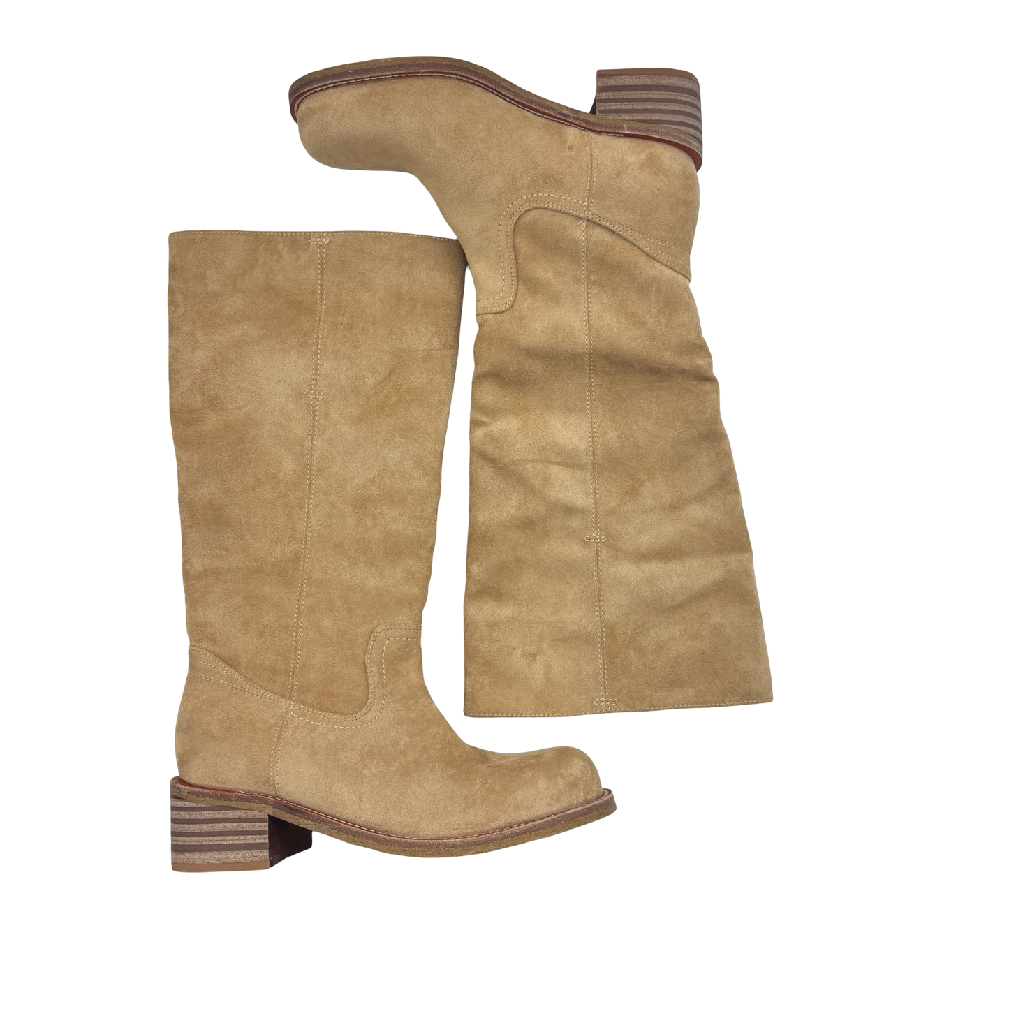 Boots Mid-Calf Heels By Clothes Mentor In Brown, Size:8