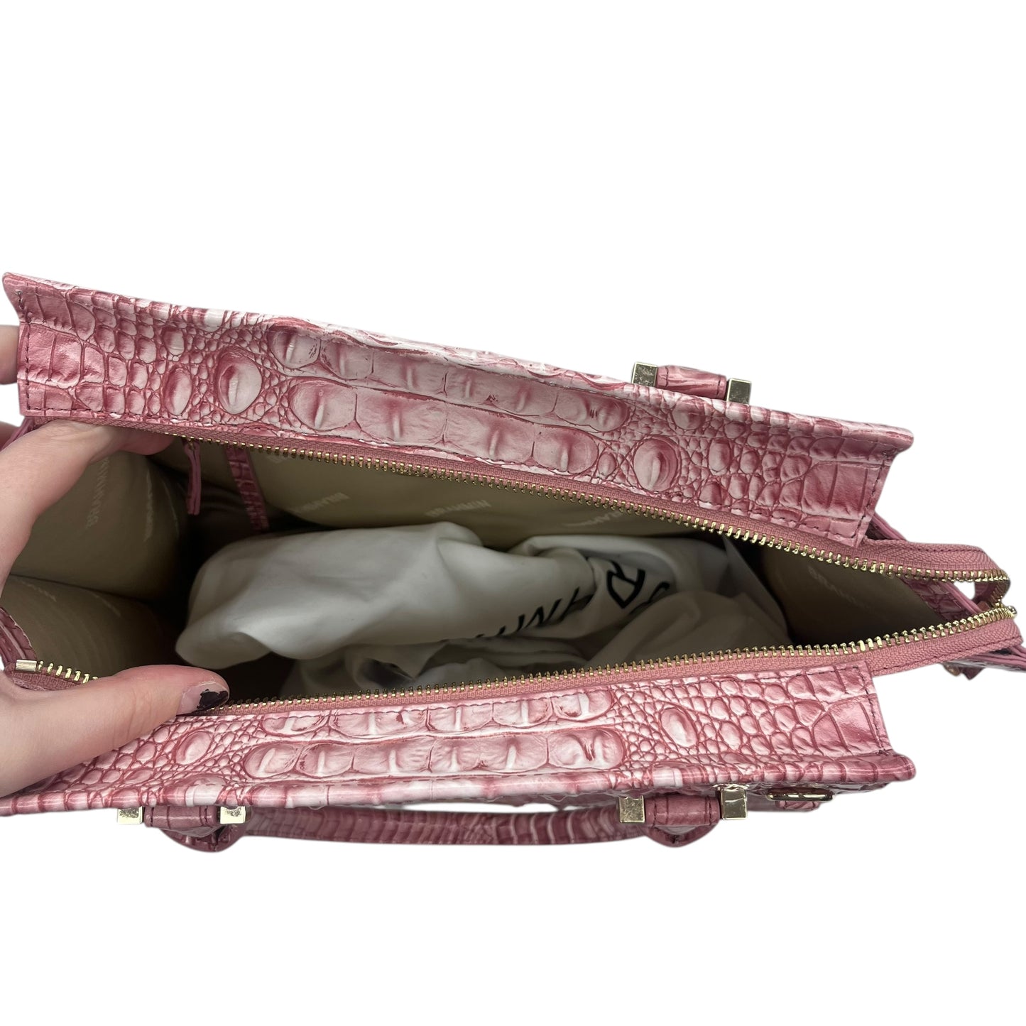 Handbag Designer By Brahmin In Pink, Size:Medium