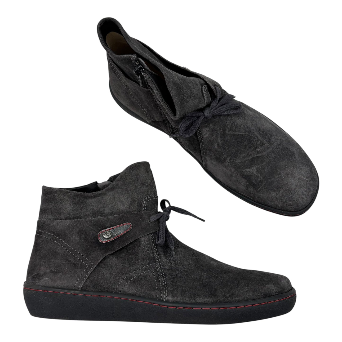 Boots Ankle Flats By Clothes Mentor In Grey, Size:10.5